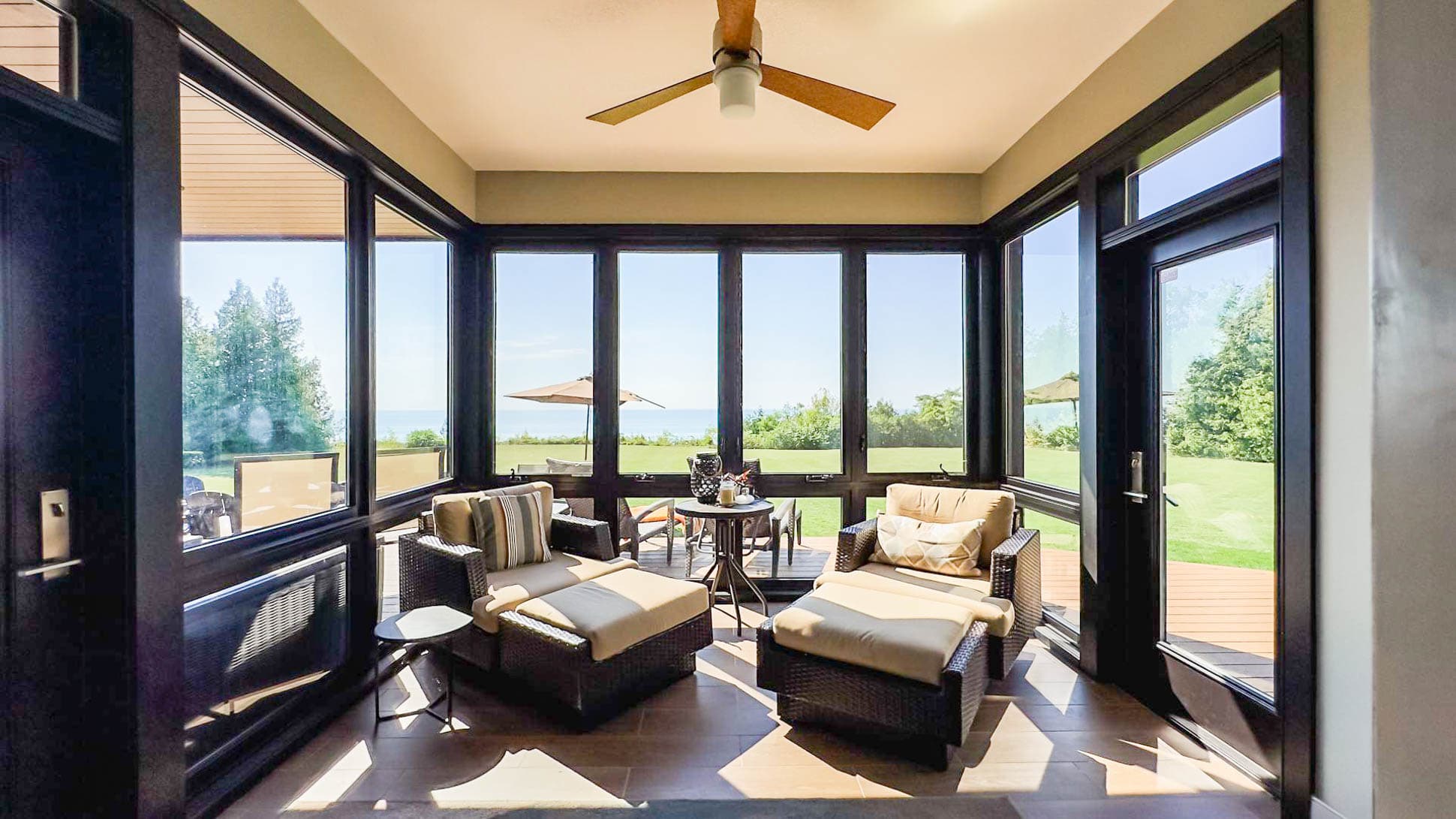 Bringing the outdoors in, no matter the weather, in our four seasons room