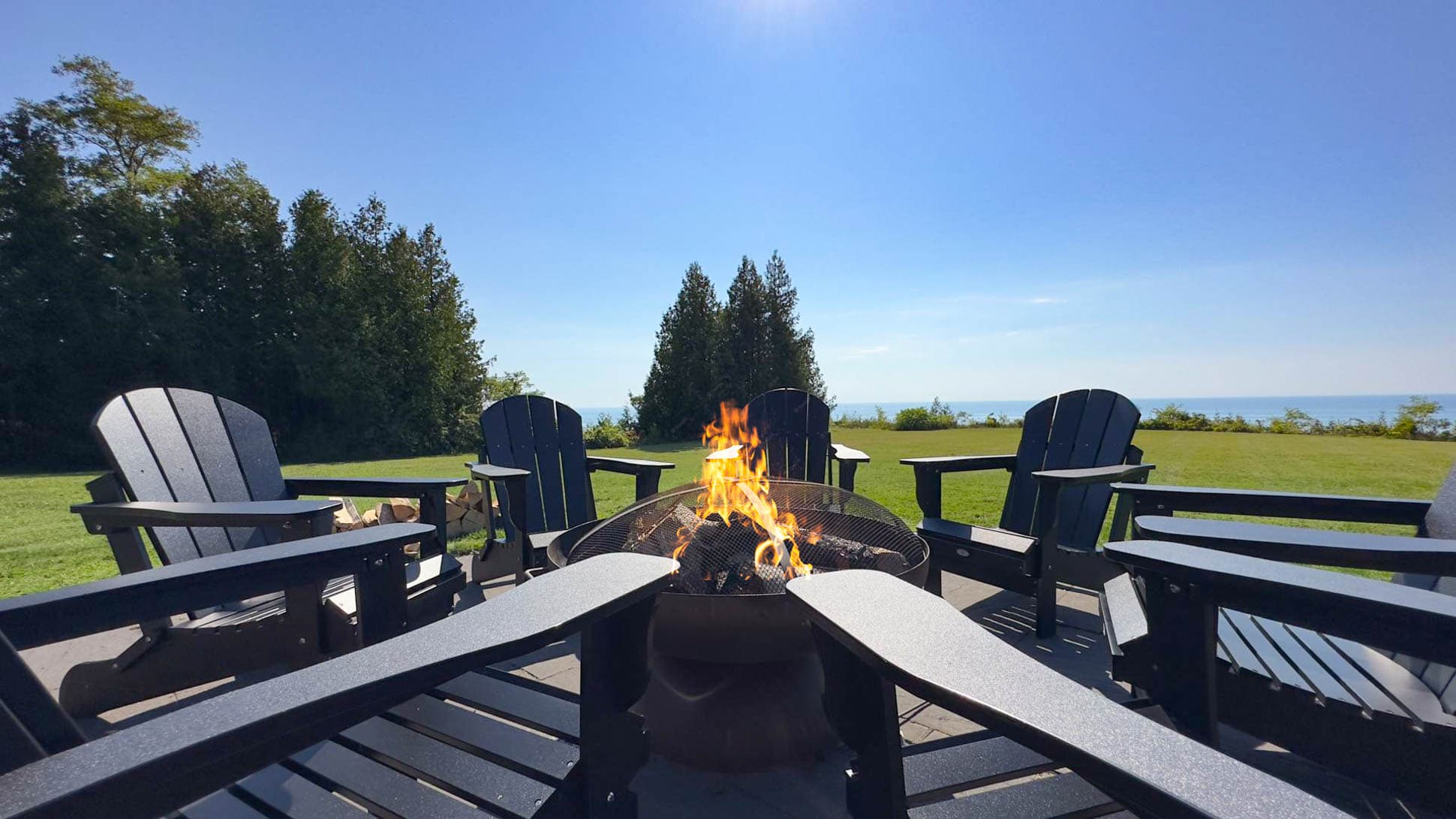 Warmth and good company await at our firepit