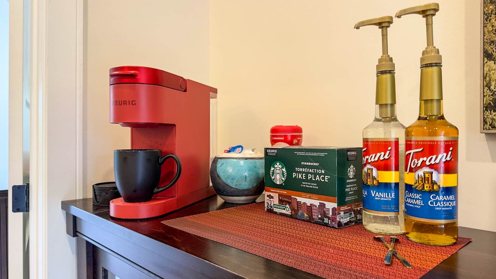 Wake up to convenience with your very own in-room coffee station