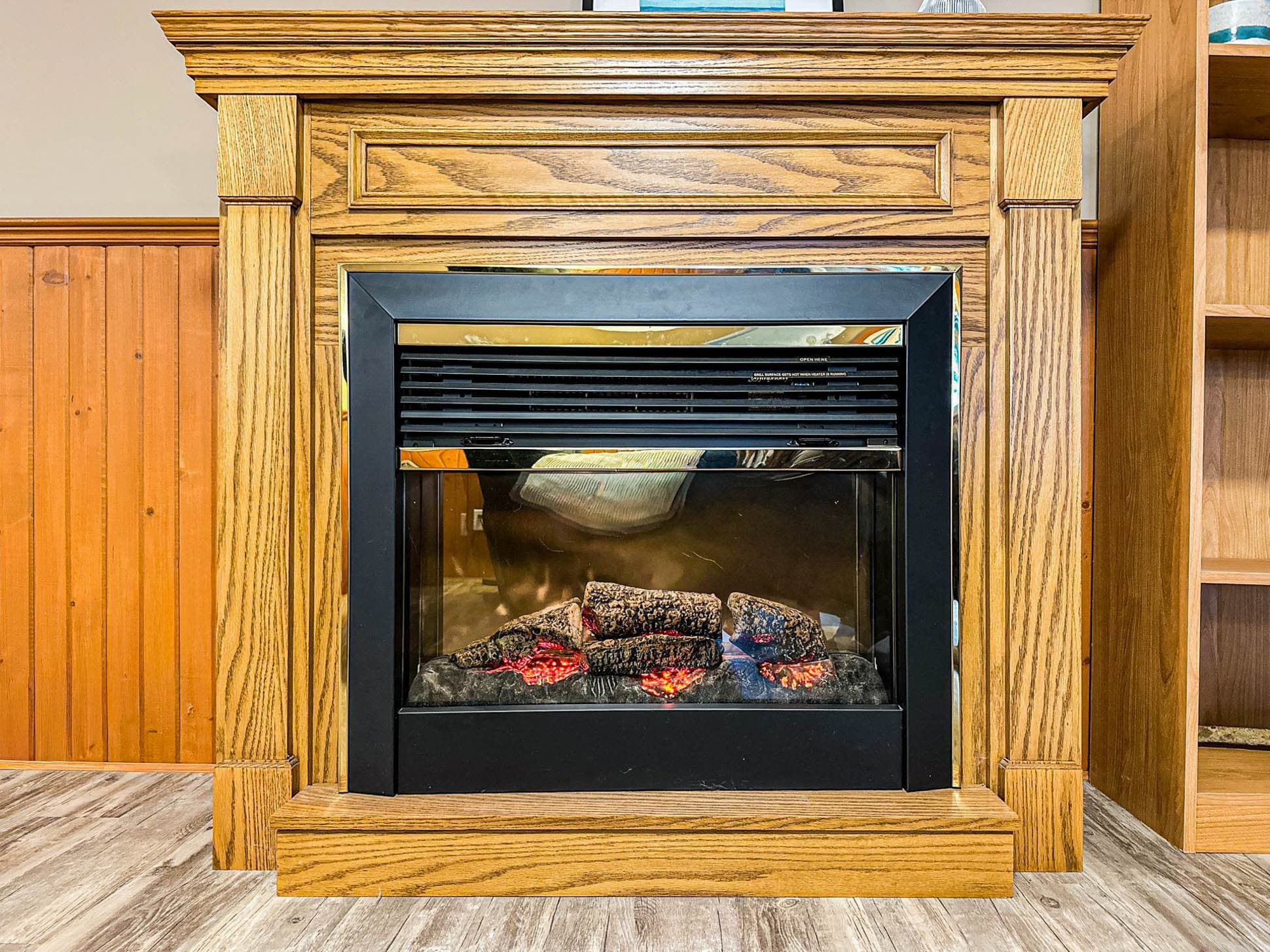 No cottage is complete without a cozy fireplace