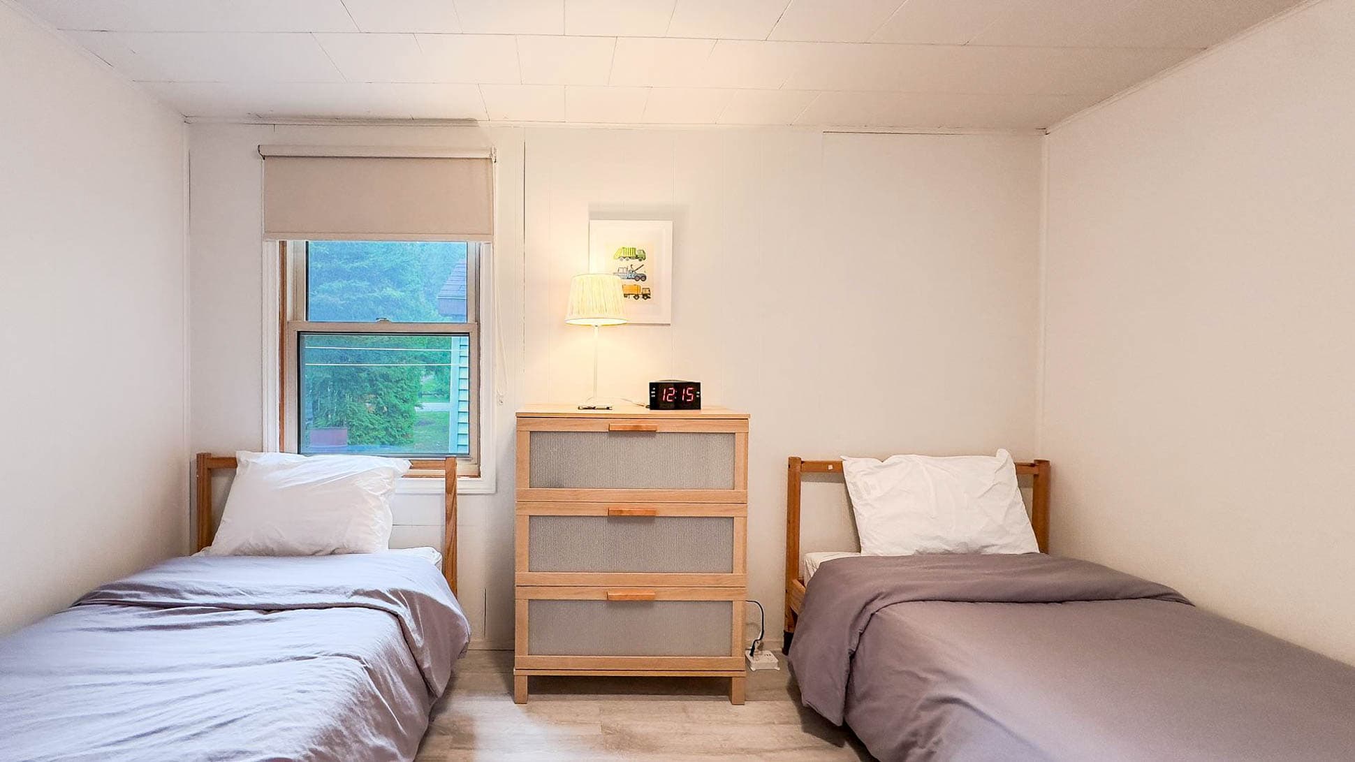Bedroom 3 has two twin beds for the kids