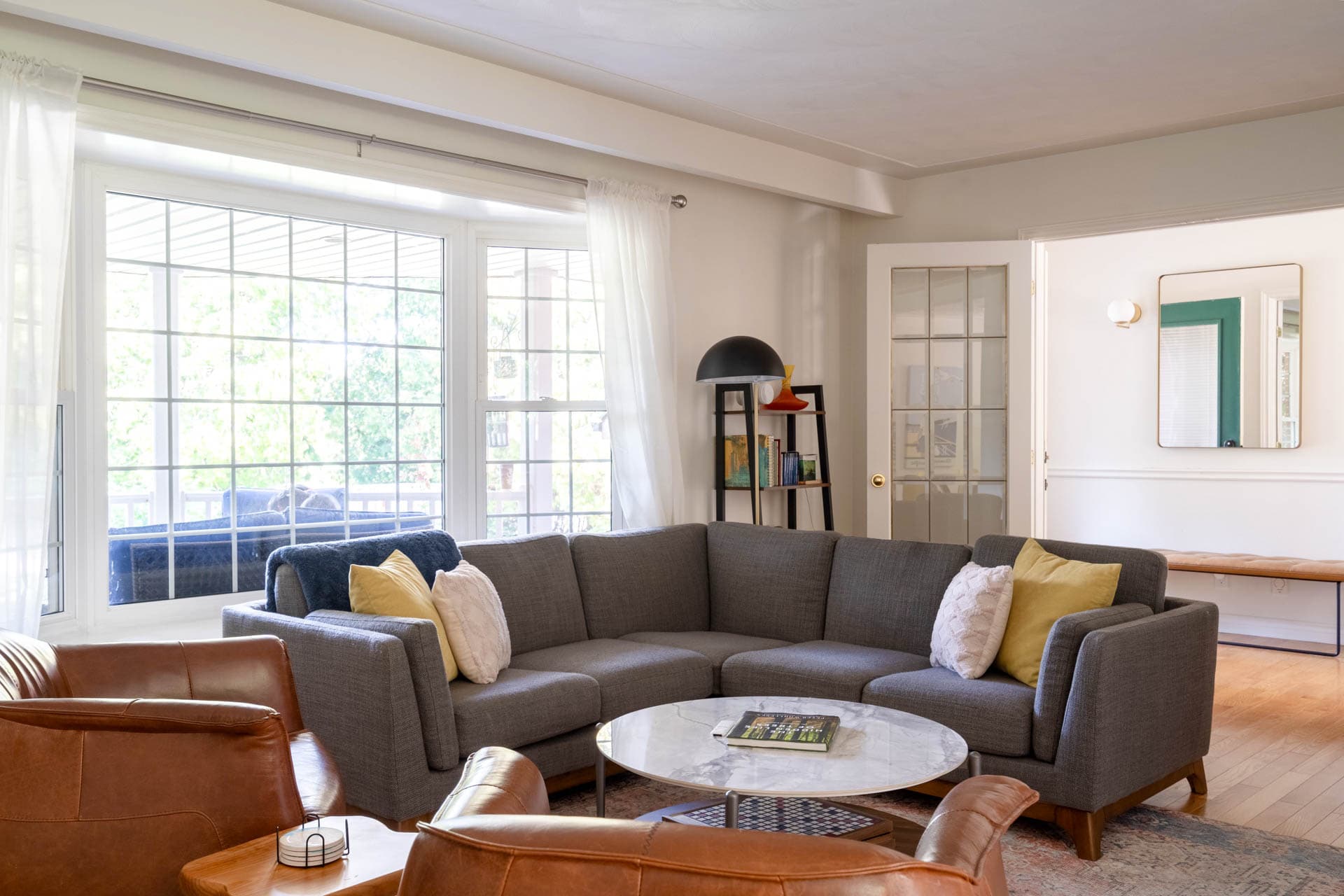 Cozy up for movie night in the main living room
