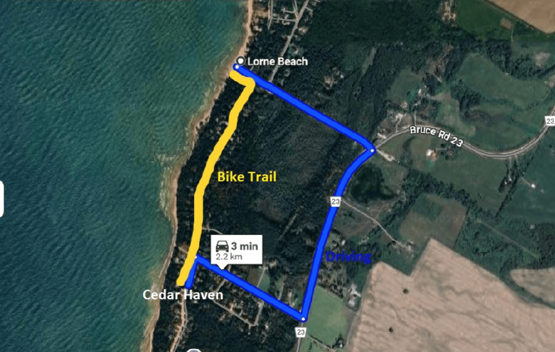 5 minute bike ride to awesome sandy beach