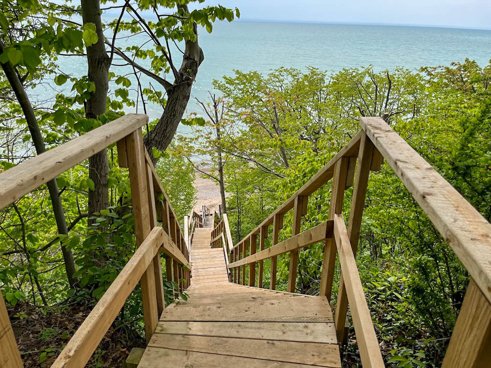 Approx. 60 stairs lead down to the beach