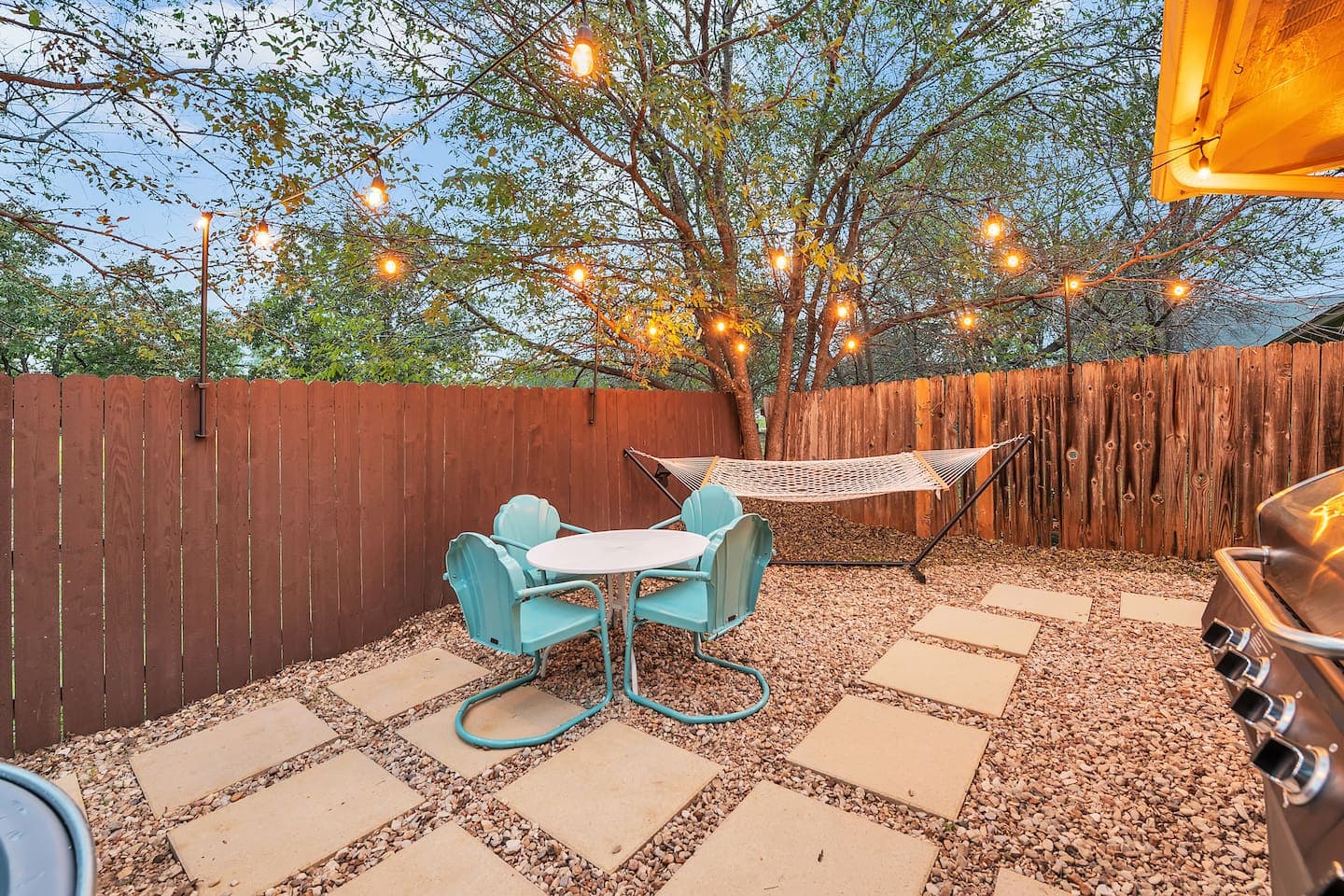 Relax in style and comfort with our cozy outdoor seating area, perfect stargazing at night.