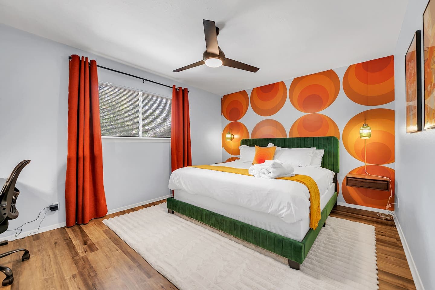 Unwind in elegance in the bedroom, creating a relaxing and sophisticated atmosphere.