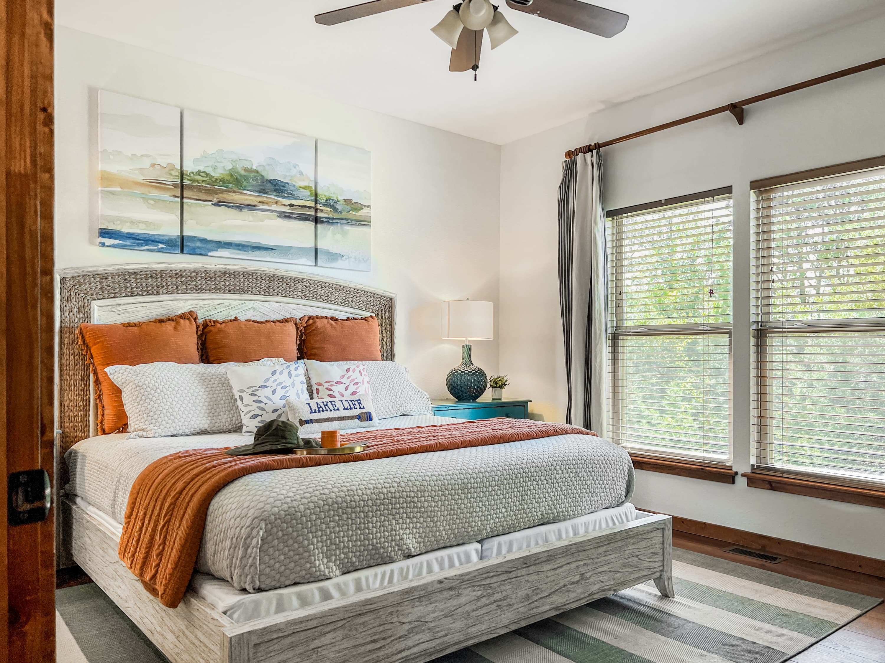 Drift into restful sleep surrounded by soft hues and warm natural light