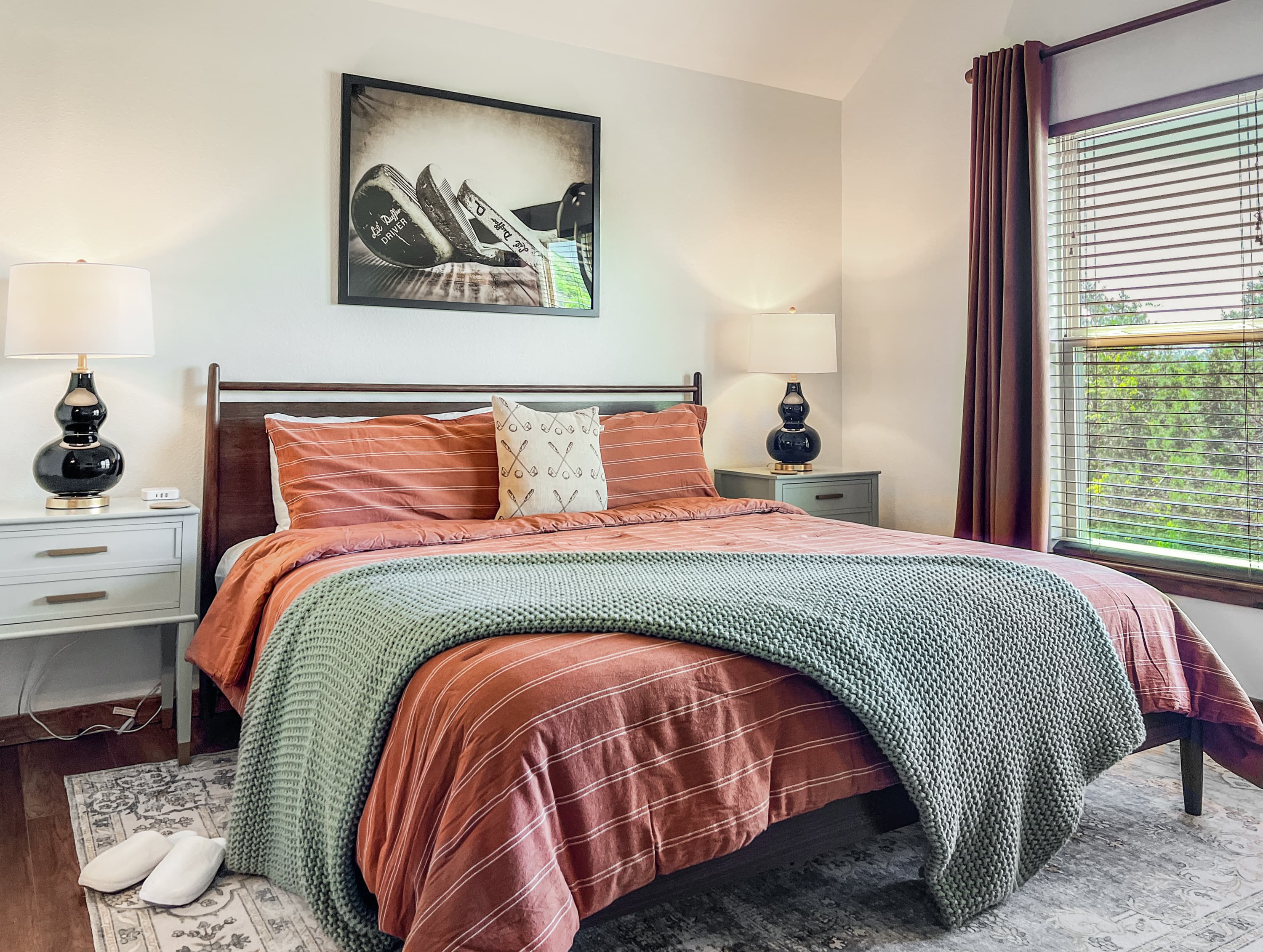 Claim the upstairs master suite — a king bed, jetted tub, and Roku TV for the trip's VIP