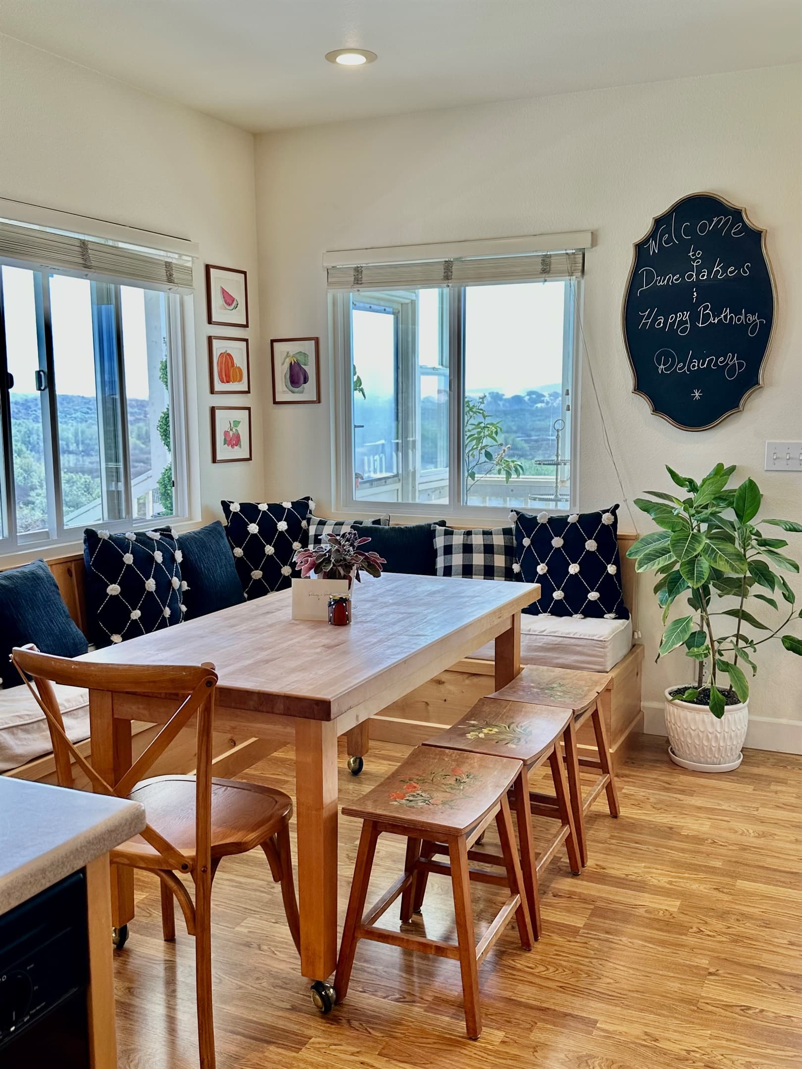 Kitchen Table and Banquet for meals together