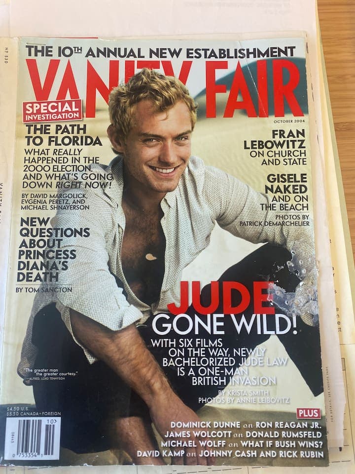 That time in 2004 when Dune Lakes made the cover of Vanity Fair (with Jude Law of course!) photographed by none other than Annie Liebowitz!!! The dunes you see in the background are our private dunes visible from the Cottage!