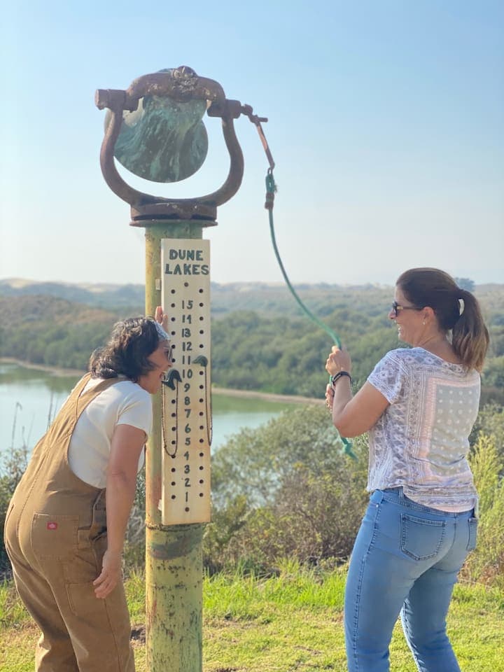 Victory! It is tradition to ring the bell if you win at Bocce Ball or Bowling!