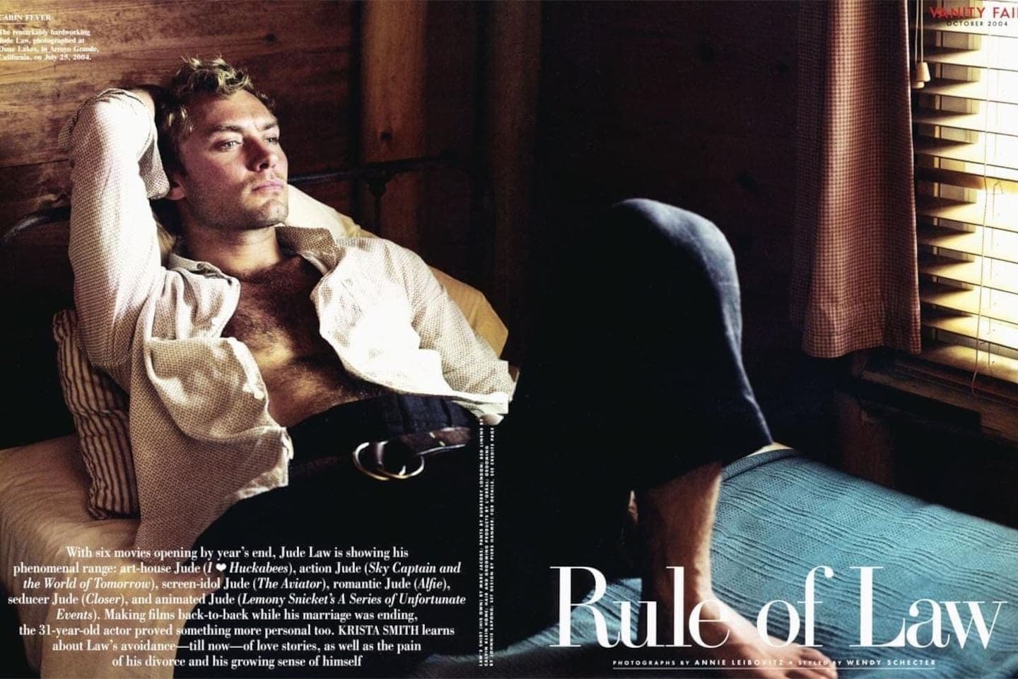 2004 Vanity Fair photograph taken in the King Suite bedroom of the Cottage (before cottage was updated)! The Cottage and property has been a popular choice for photo & movie shoots for Vanity Fair, Ralph Lauren and others.Photo: Annie Liebowitz