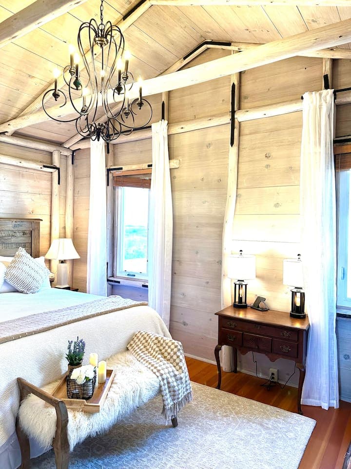 Lake views out the bedroom windows!