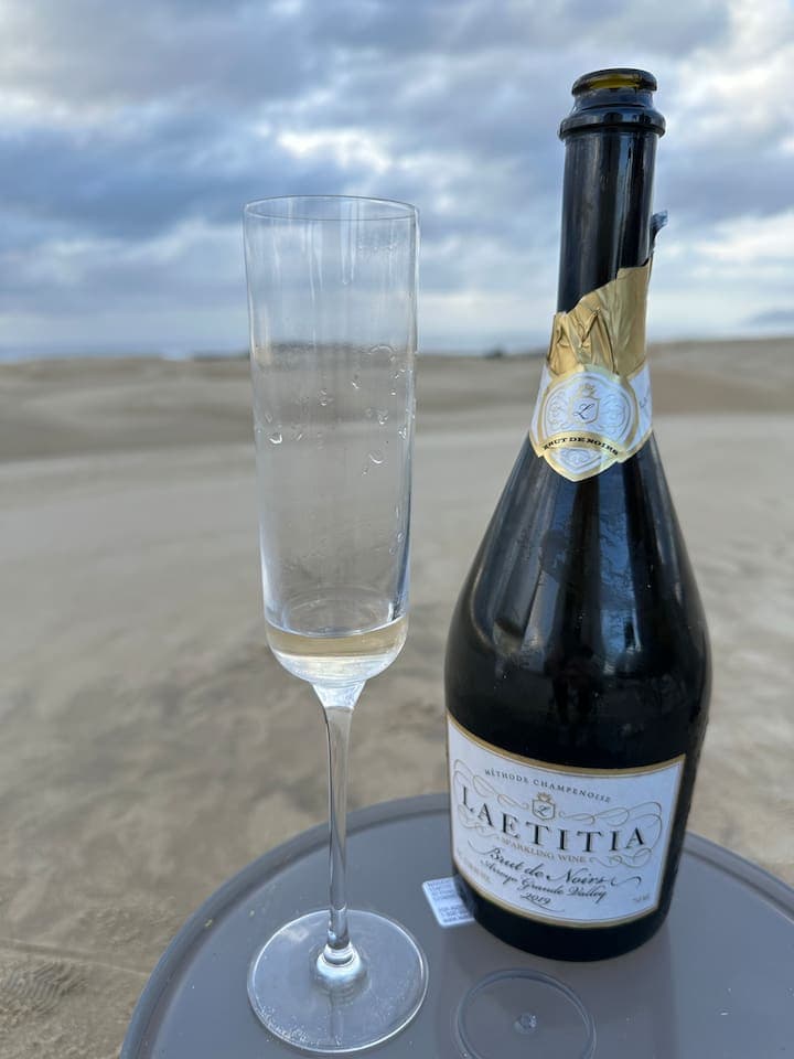 Sparkling wine on the sand dunes ~ Life just doesn’t get much better Oceano Sand Dunes are a very short 10-11 minute drive from the Cottage. Laeticia Winery has the best sparkling wine & really great Pinots too! Located just minutes away.