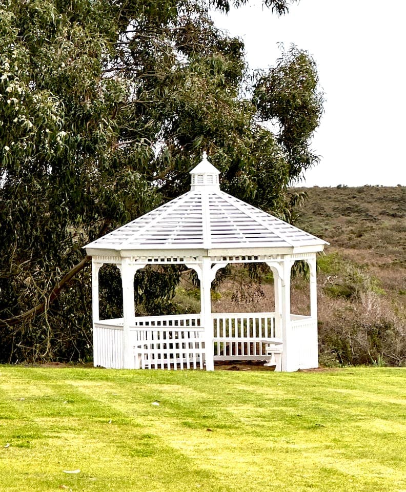 How sweet is this gazebo? Have your morning coffee here with stunning views or cute photo op.  Or, gather your group and enjoy the seating and catch up with each other over wine. The possibilities are endless.