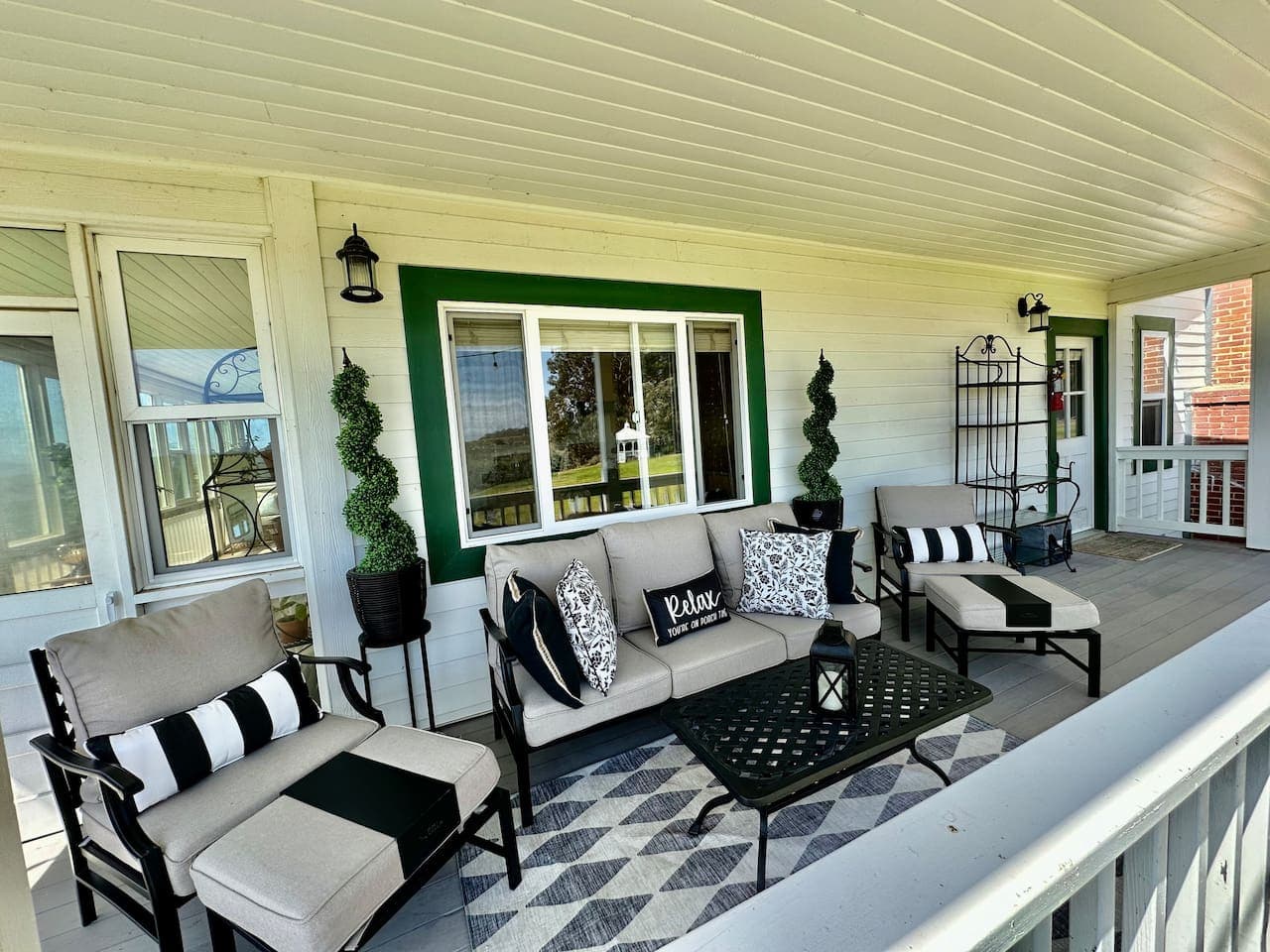 Our porch with spectacular views is a popular hang out space for young and old alike! Because you are worth it!
