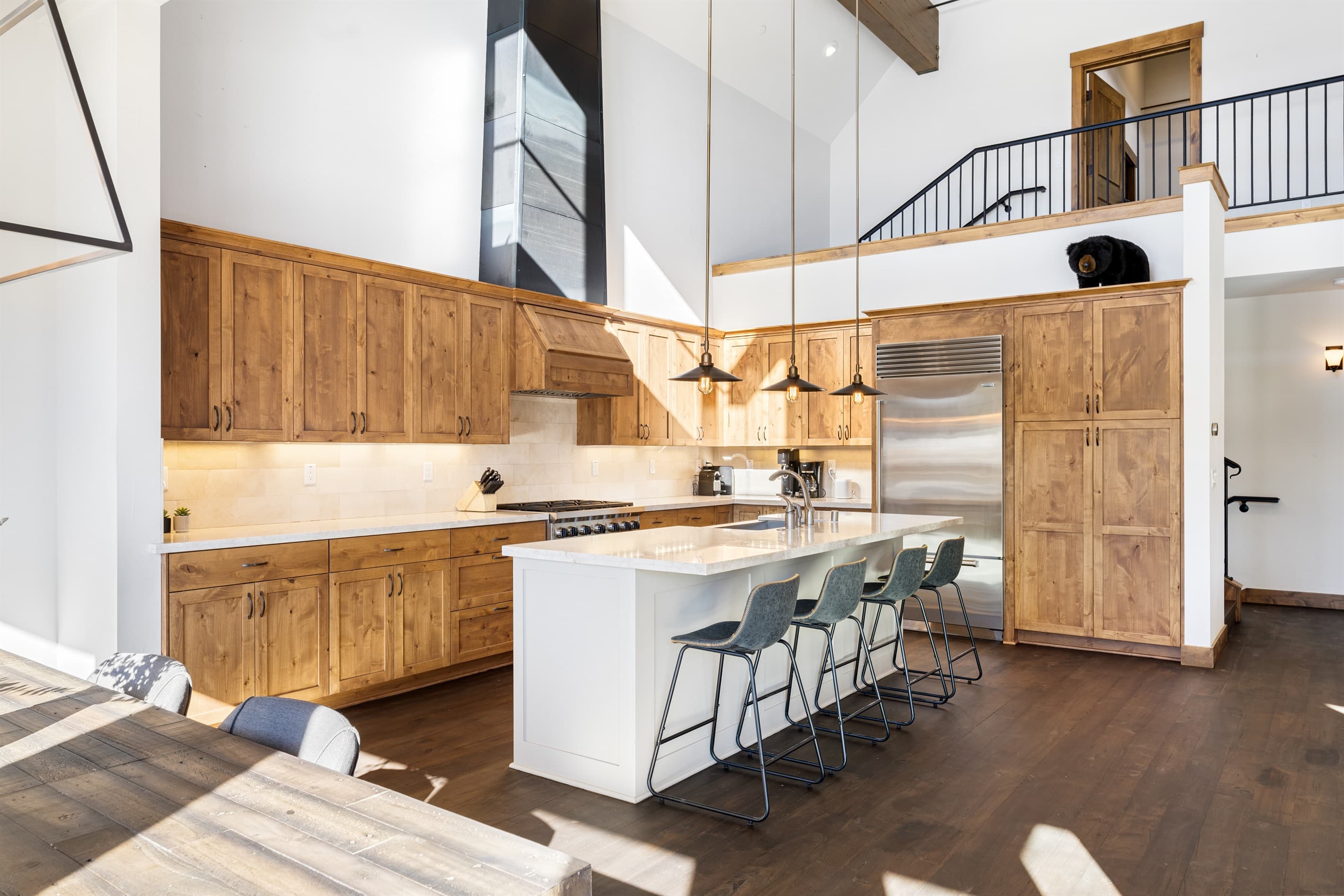 A chef's delight! The gourmet kitchen features sleek countertops, state-of-the-art appliances, and an island perfect for meal prep or casual dining.