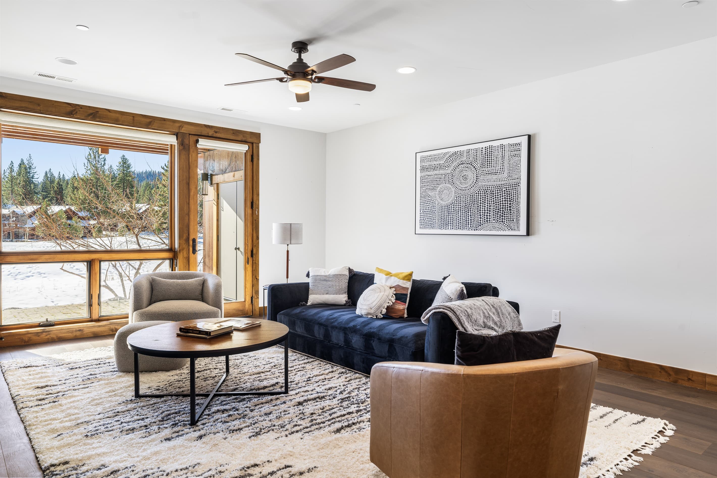 Enjoy movie nights on the 70" Smart TV or game time in this cozy entertainment area, designed for relaxation and fun with friends and family. The couch converts to a sleeper sofa.