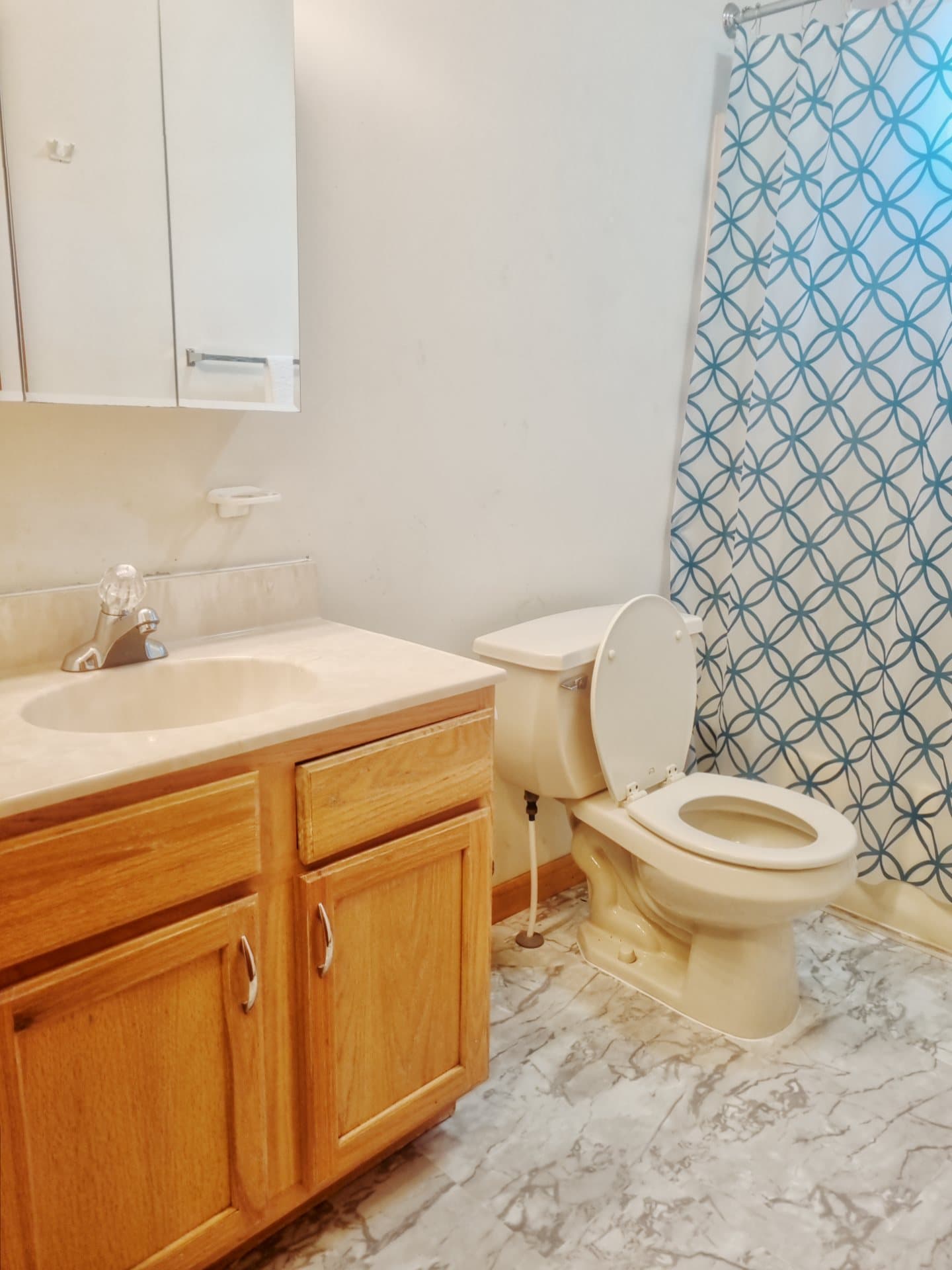 One of the 3 bathrooms