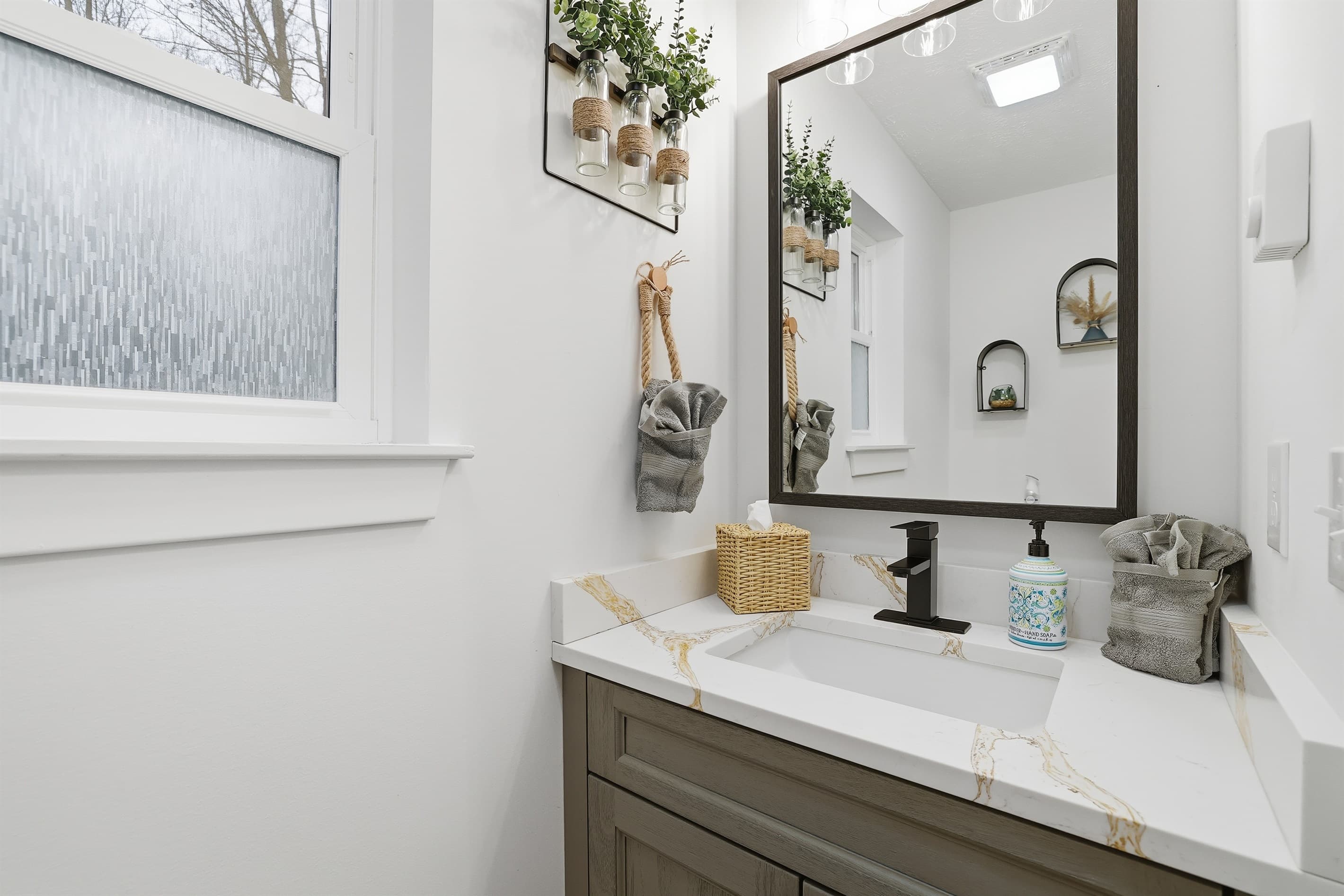 Lower level half bathroom