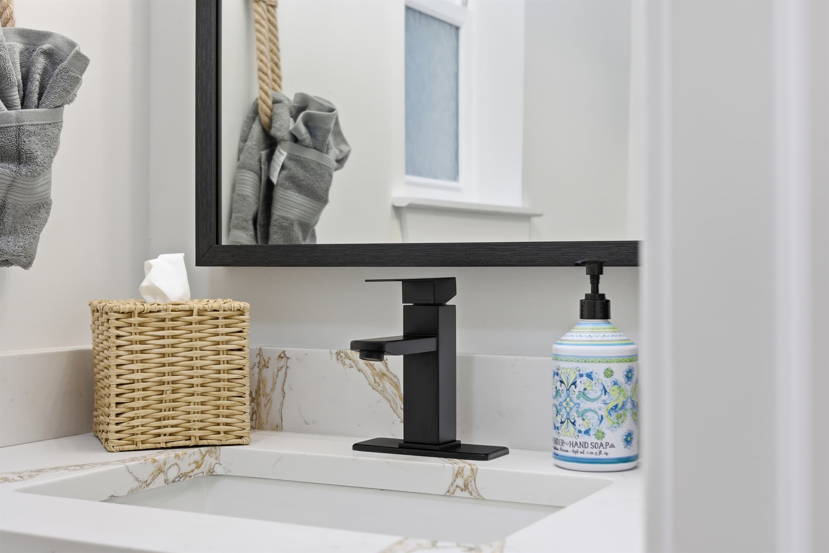 Lower-level half bathroom