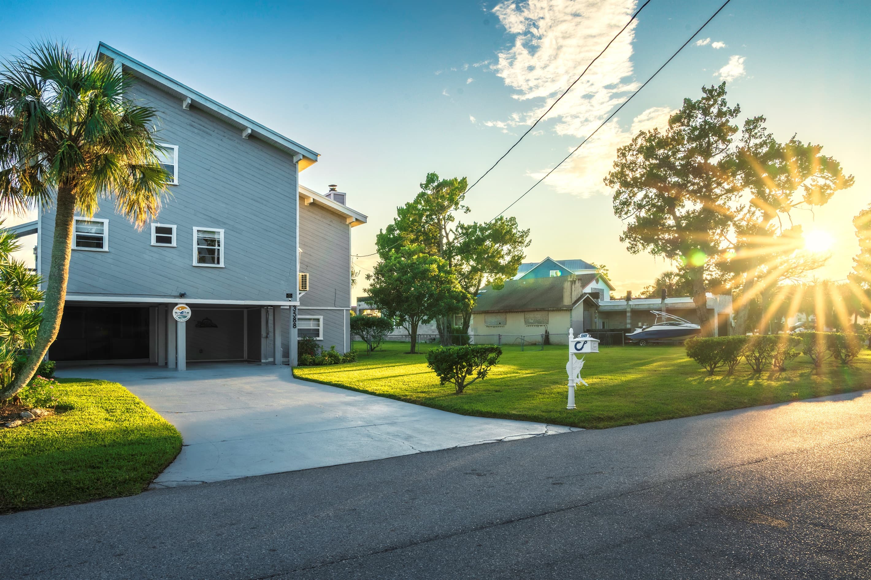 Quiet canal-front street — bike, walk, golf cart and unwind at your pace.