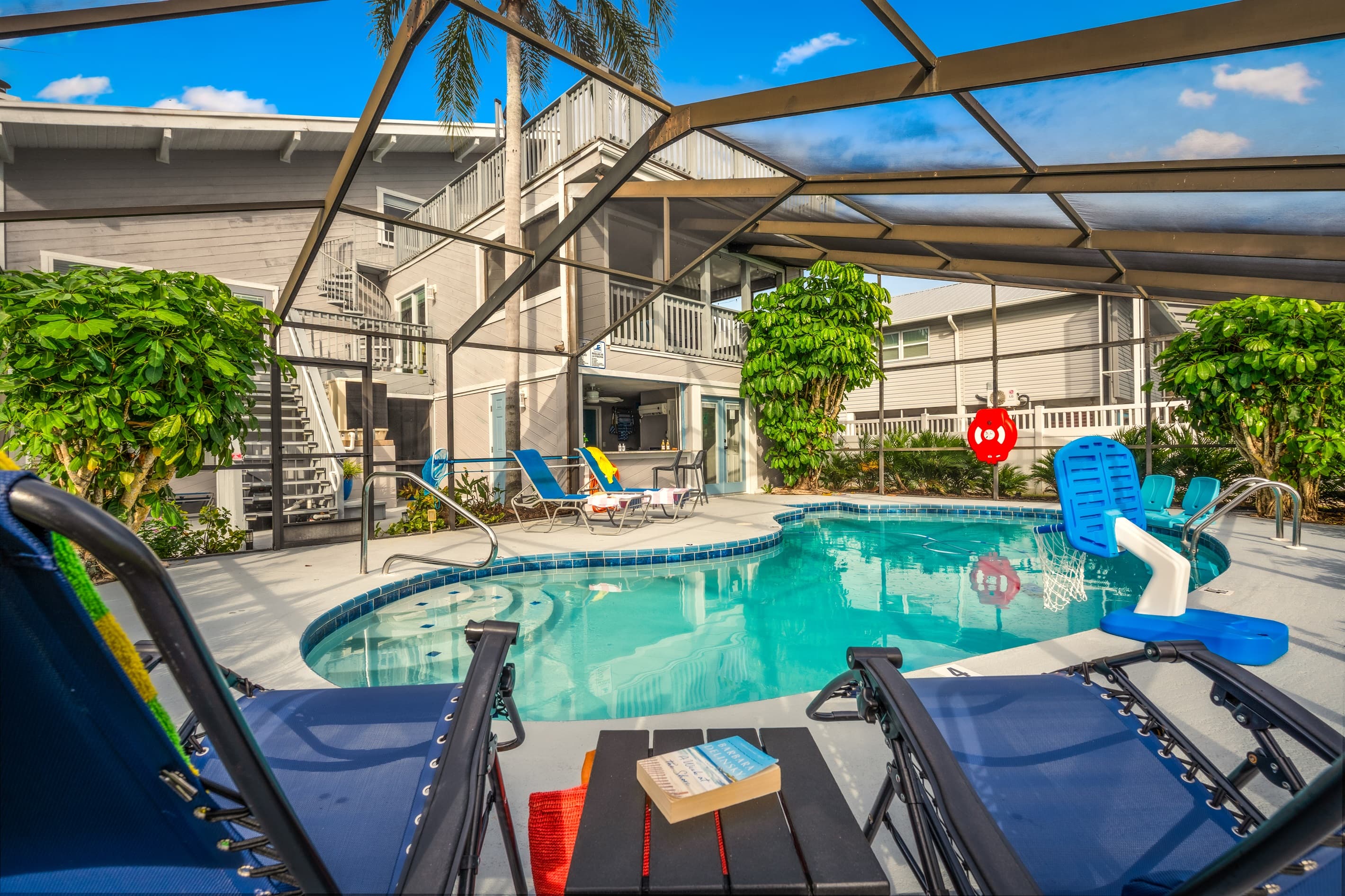 Family friendly-pool safety fence with gate installed for peace of mind.