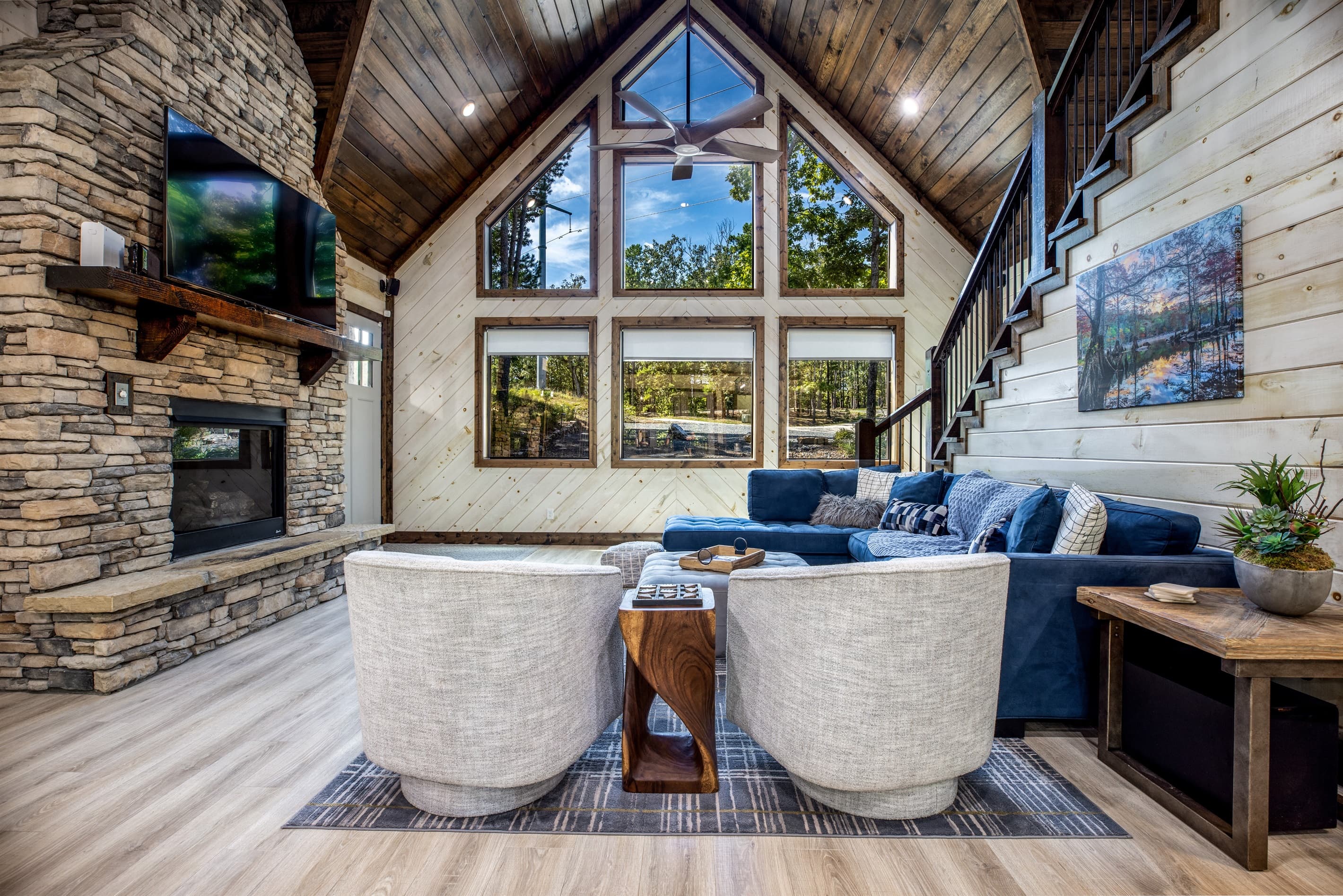 Living Room with 70' TV and Surround sound