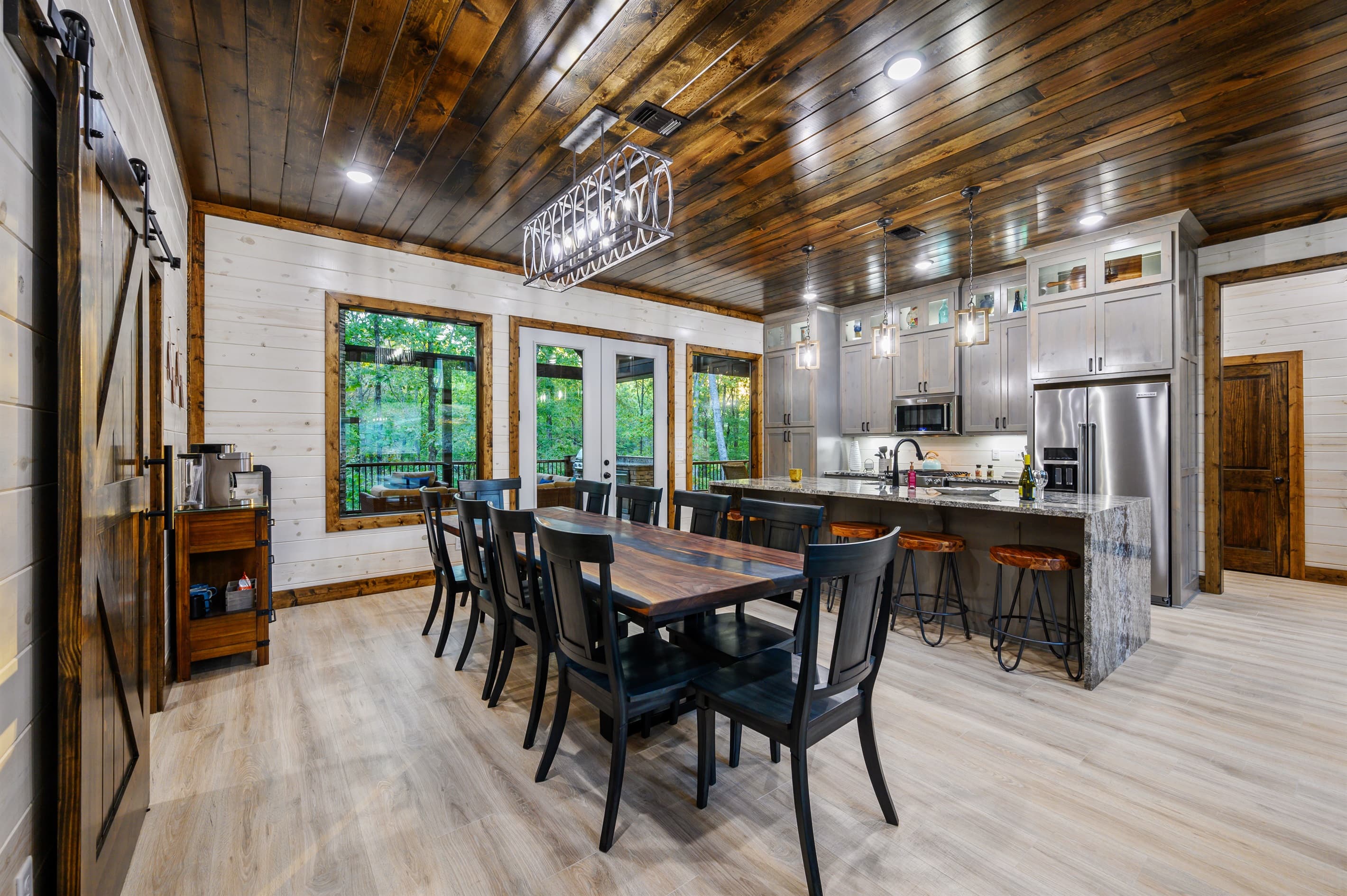 Kitchen has seating for your entire group