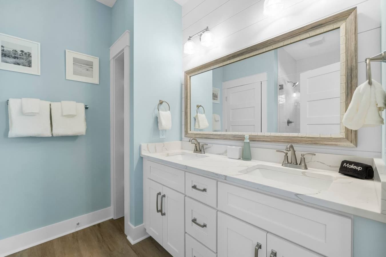 Upstairs King Bedroom bathroom with dual vanity