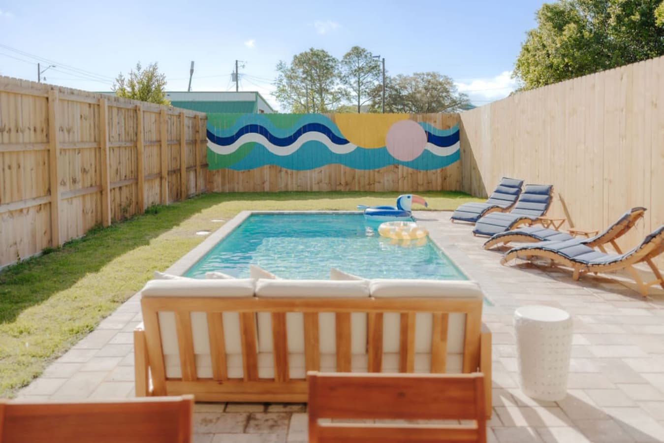 Plenty of seating around the pool