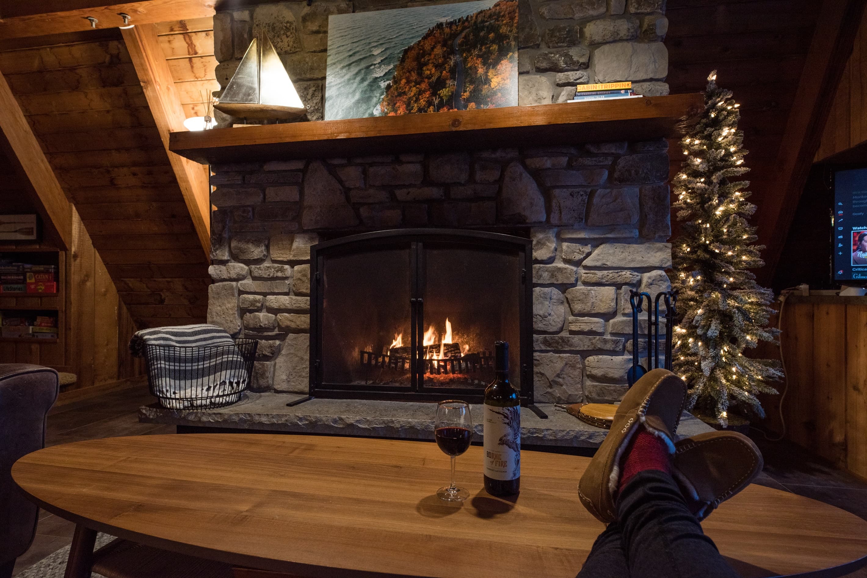 It's simply not a cozy cabin without a wood burning fireplace.