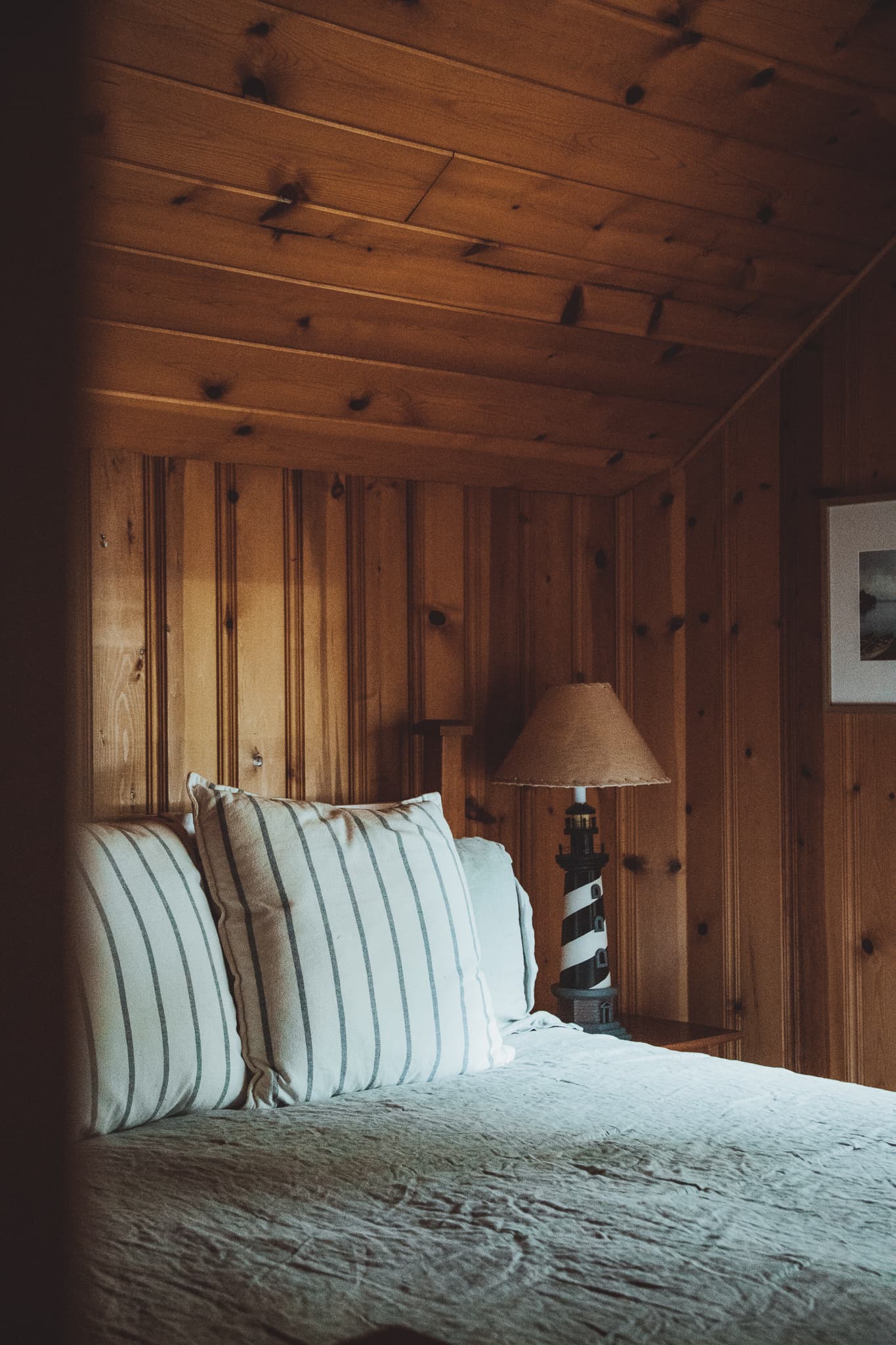 Cozy bedding makes this feel like home away from home (minus the crazy schedule and demands).