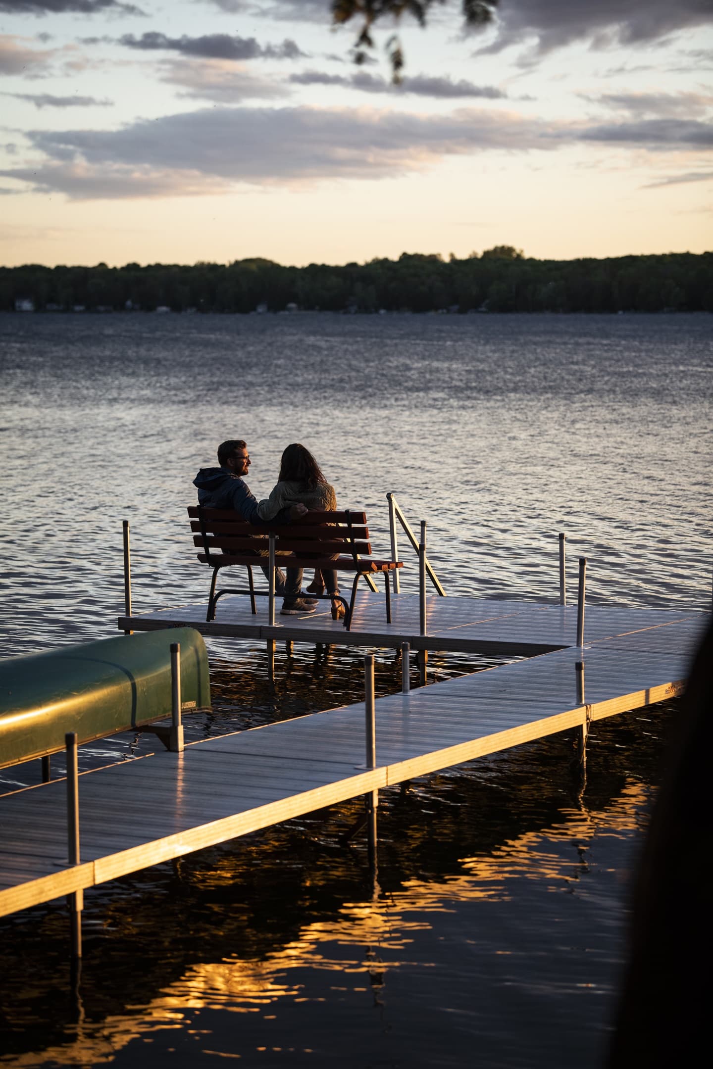West facing pier with sitting area