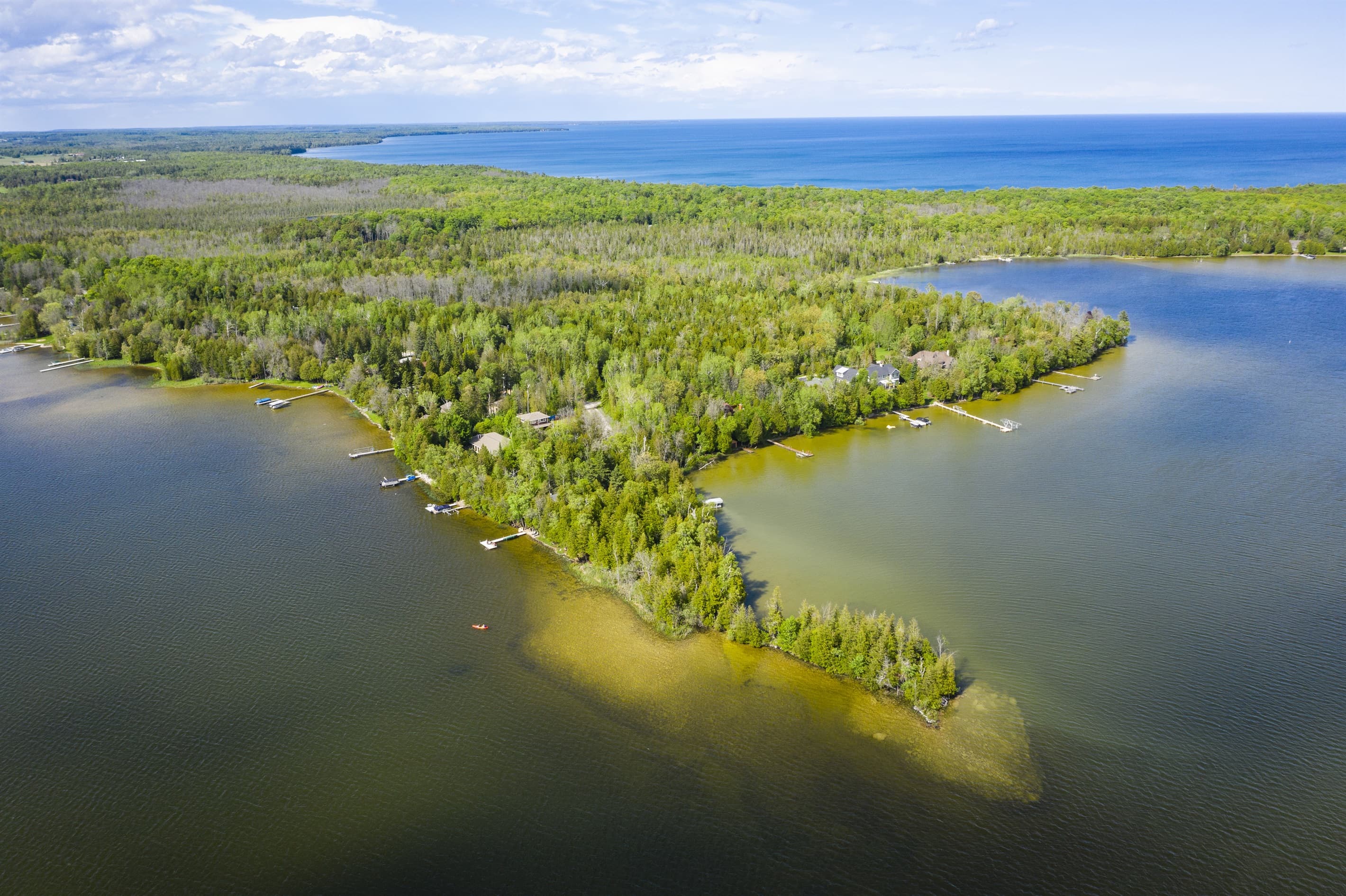 Here you can see "The Point", our peninsula in the foreground of the photo and the closeness of Lake Michigan in the background.