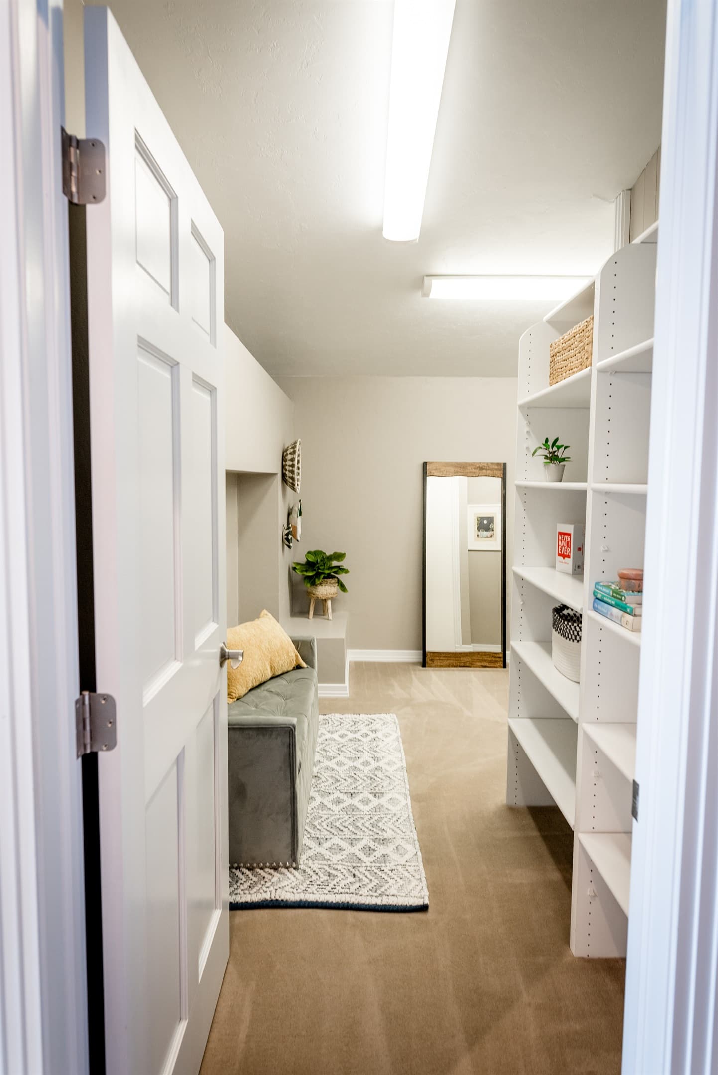 The bunk room for kids sleepovers including 4 twin beds.