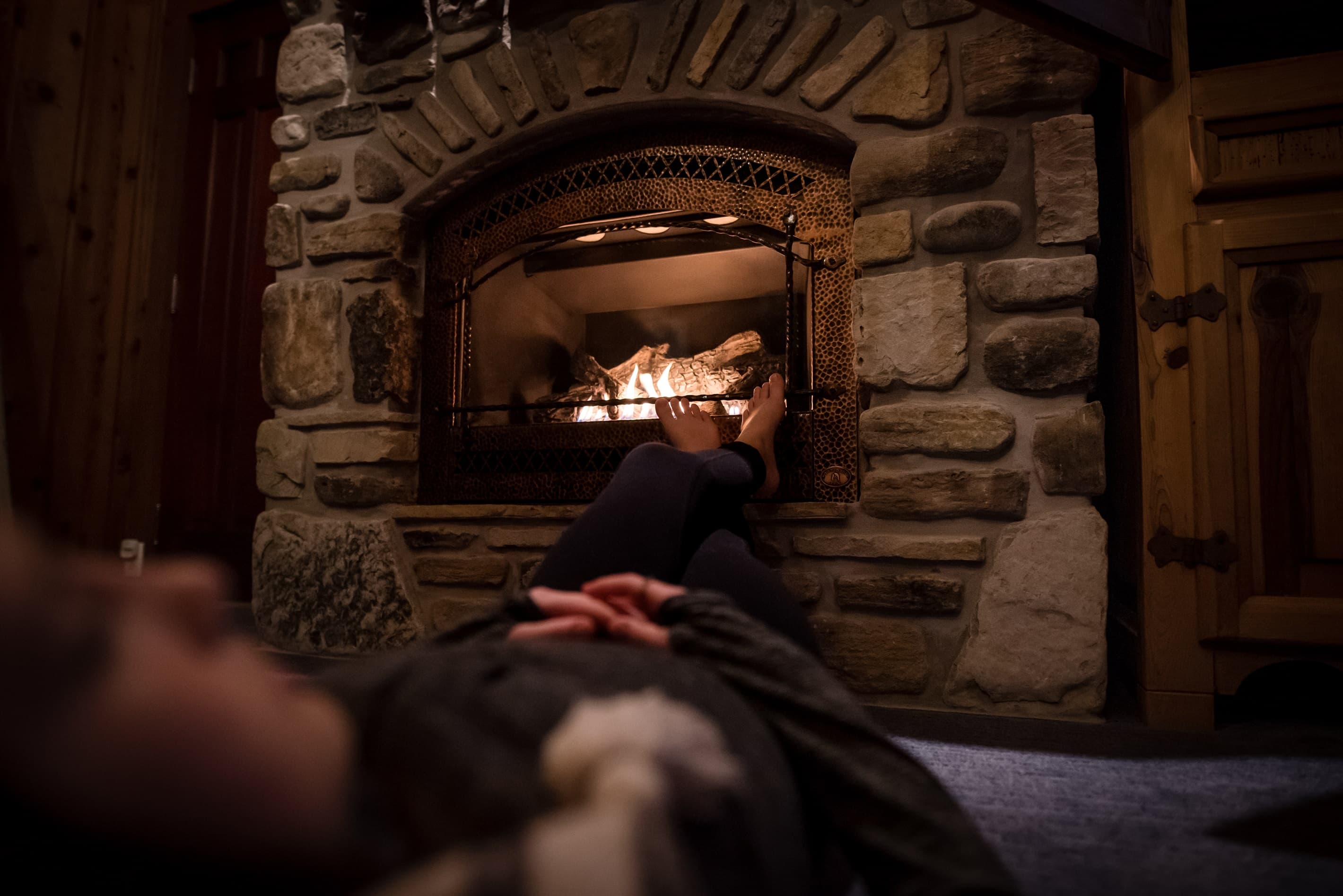 Gas fireplace in living room
