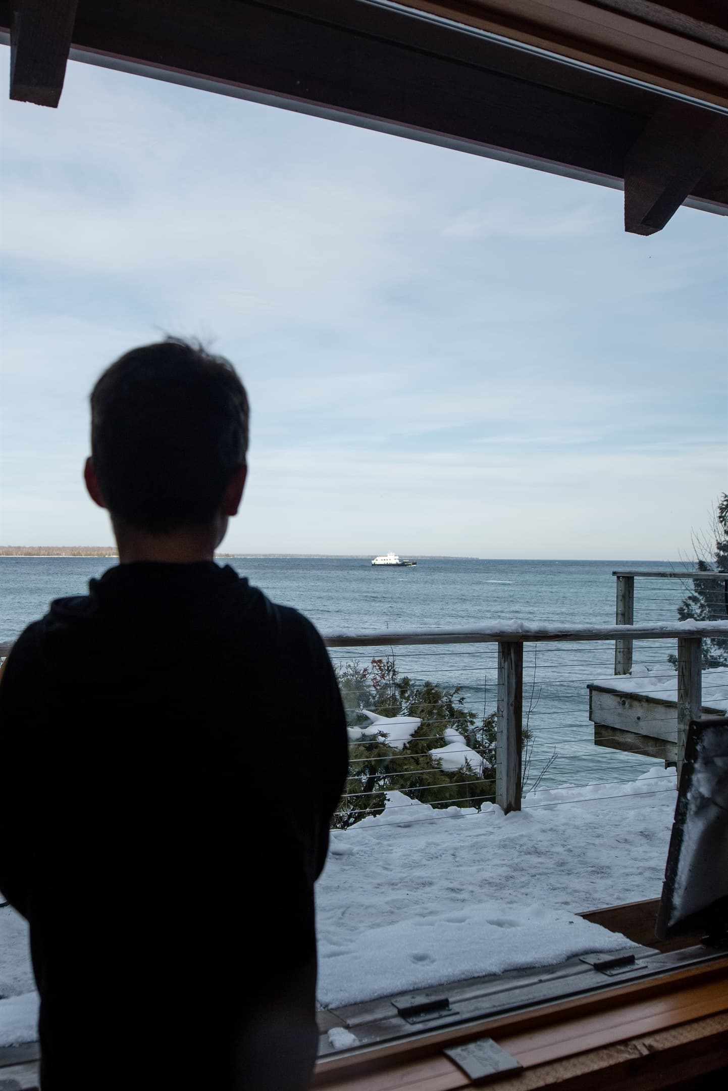 Watch the Washington Island ferry go by, yes - even in winter!