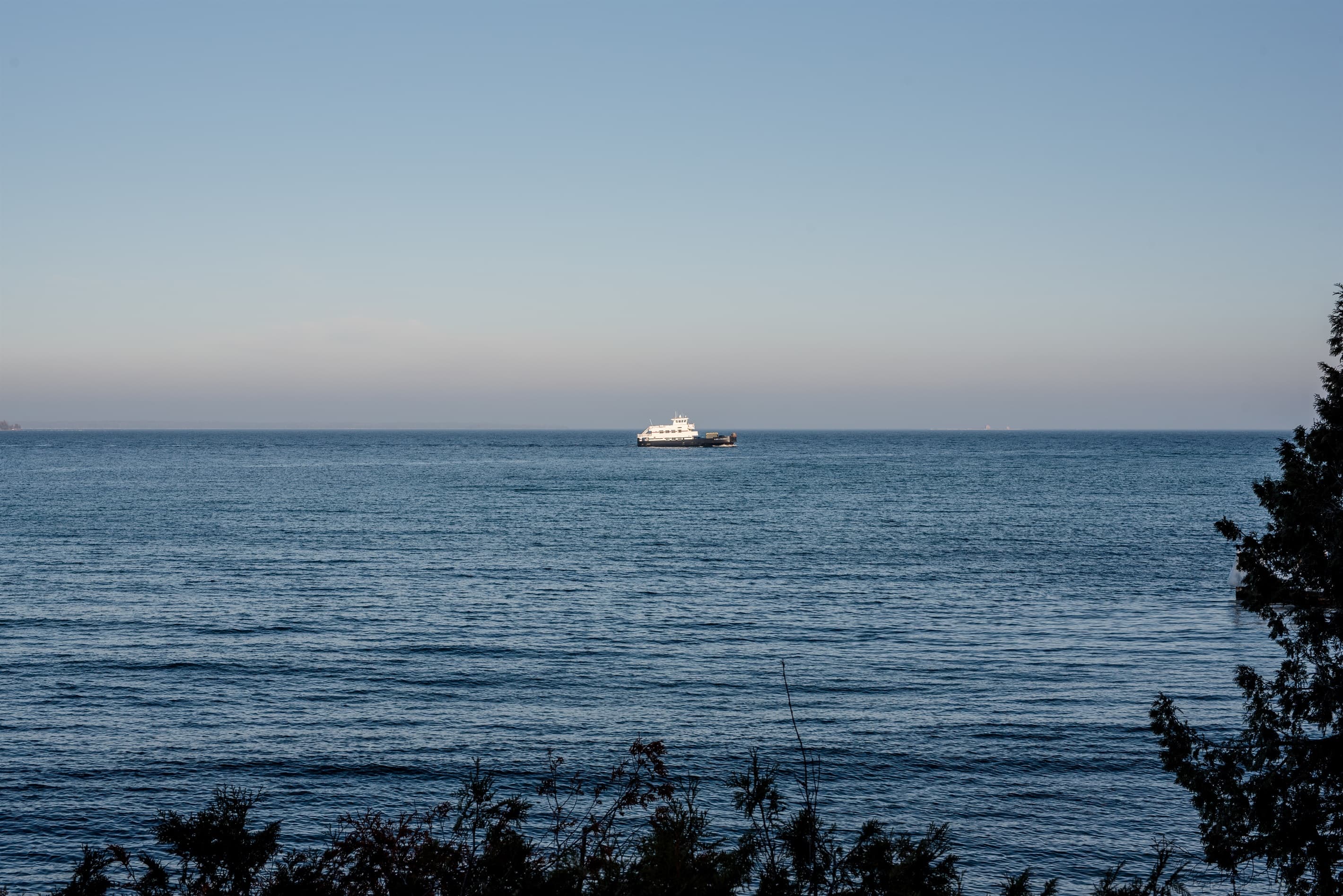 Watch the Washington Island ferry go by twice a day!