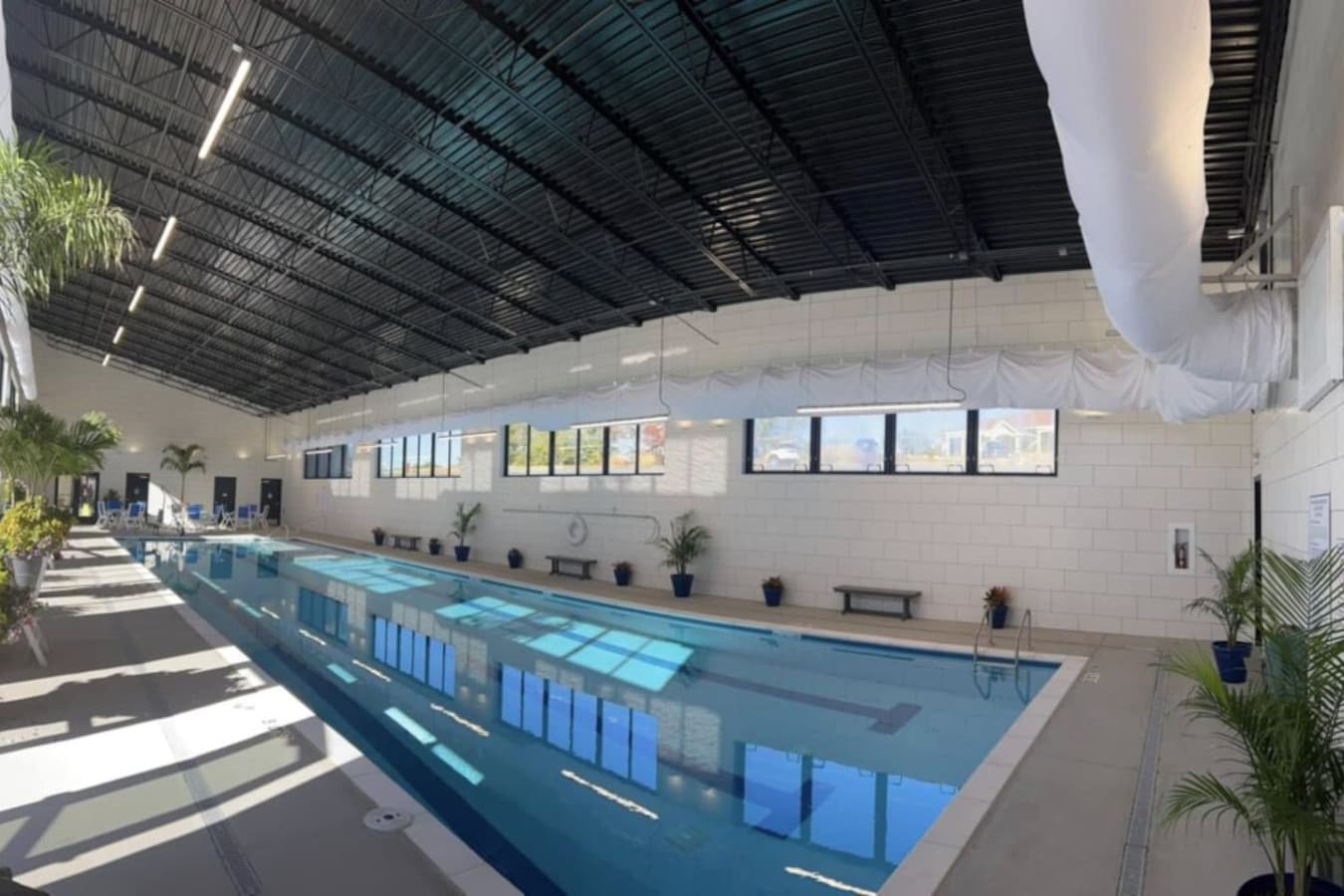 "Enjoy year-round swimming in our spacious indoor pool, perfect for a refreshing dip no matter the weather."