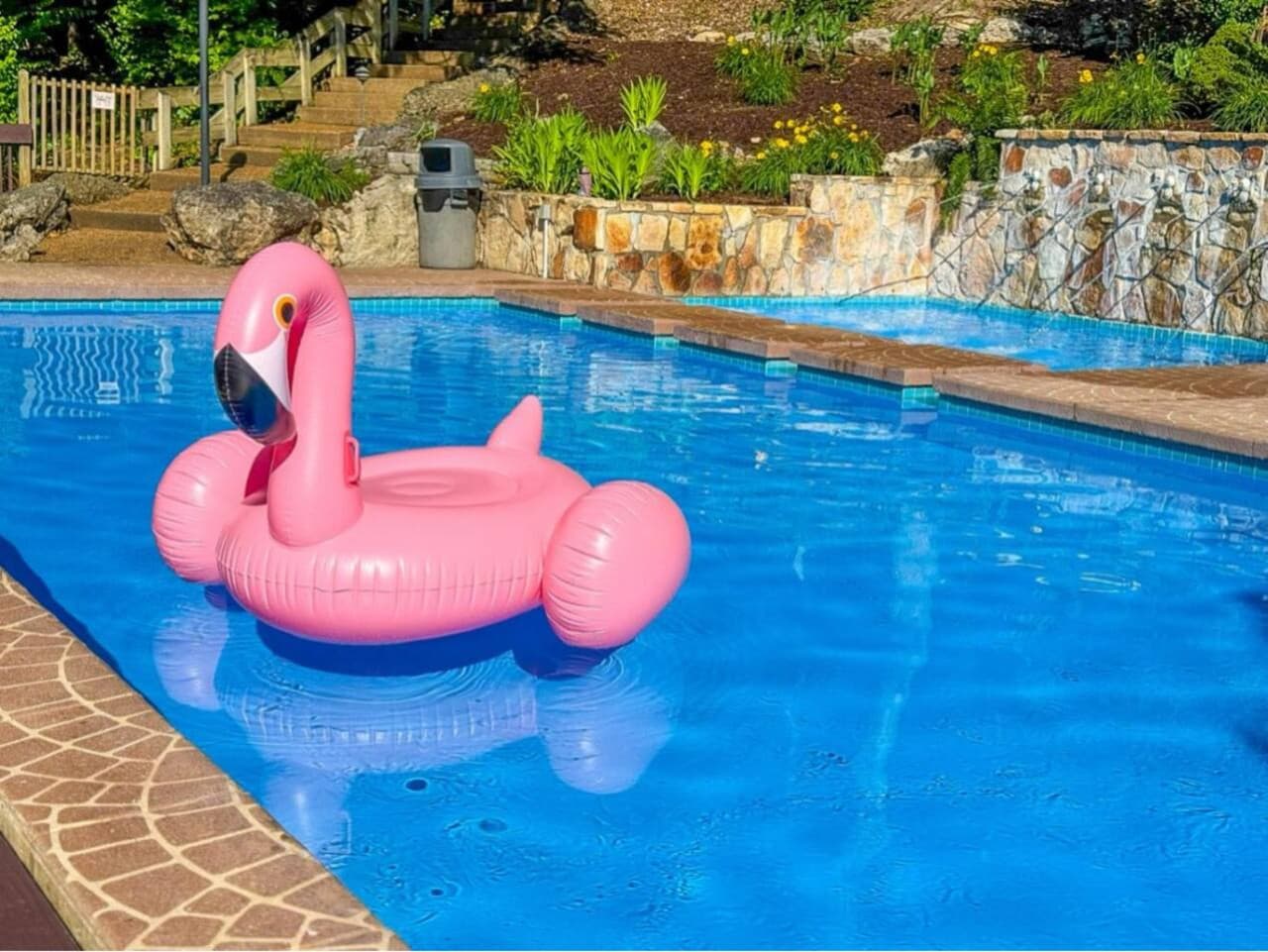 Dive into fun at the Treetop Village pool! Whether you're swimming laps or simply lounging, it's the perfect spot to enjoy your vacation.