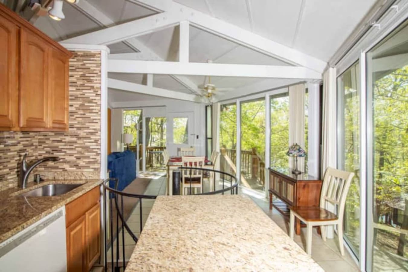 Enjoy the convenience of a well-appointed kitchen during your Treetop Village escape.