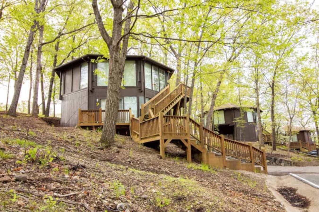 Perched among the vibrant trees, The Treetop Nest offers a truly distinctive and private retreat at Lake of the Ozarks.