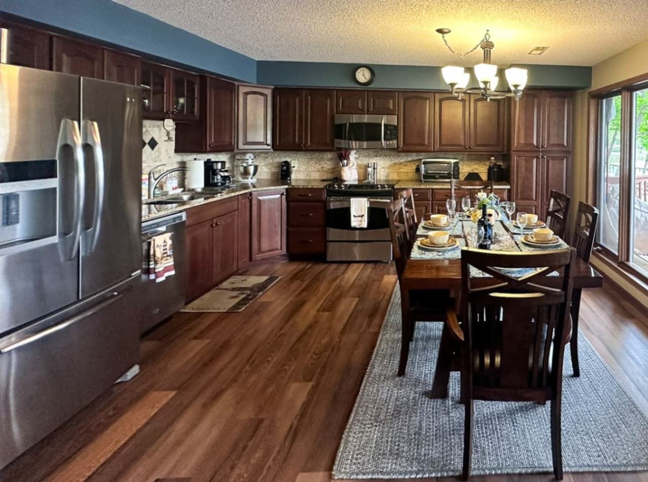 Plenty of space for cooking and enjoying meals together.