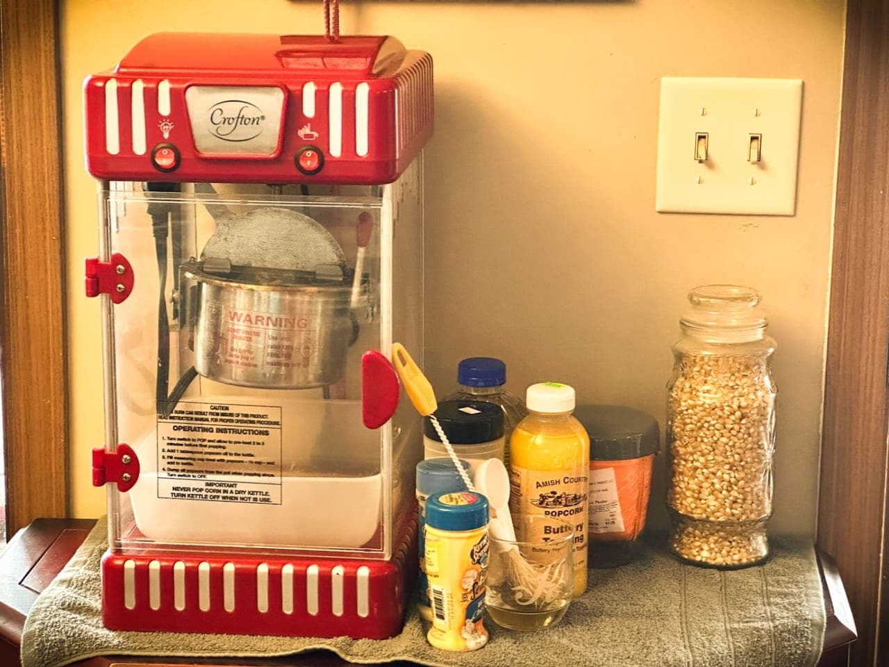 Movie nights made better with your own popcorn station just add your favorite film and get comfy!