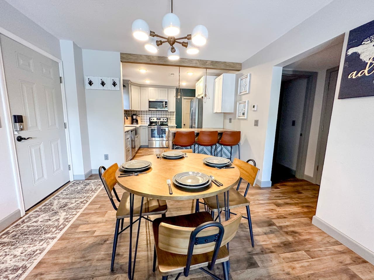 Enjoy meals in style in the elegant dining area, perfect for gatherings or intimate dinners.