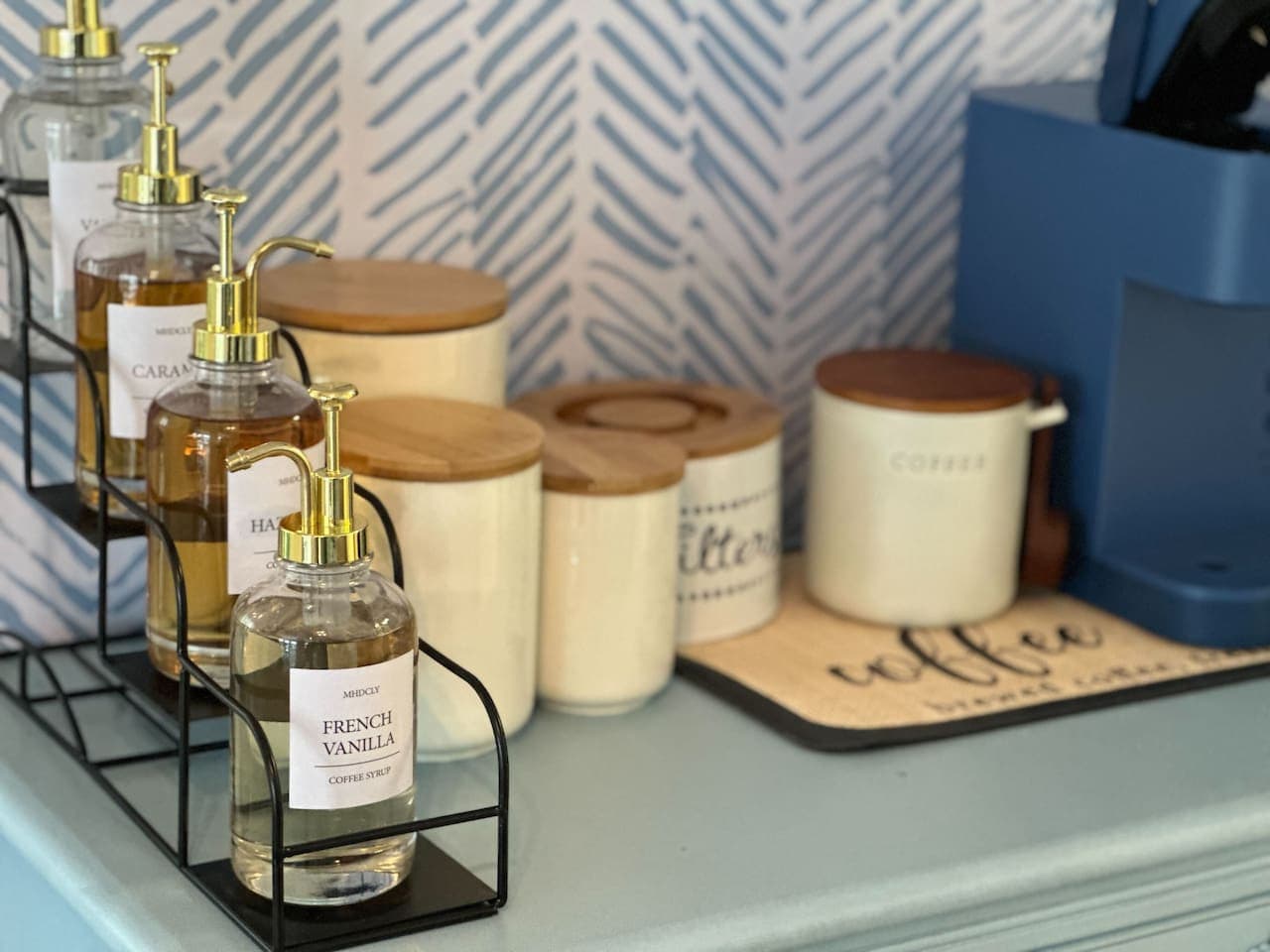 Choose from a selection of delicious syrups like Vanilla, Caramel, and Hazelnut to customize your perfect cup.