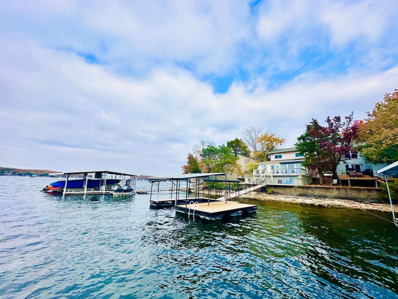 Our private dock offers the perfect spot to relax, fish, or launch your lake adventures on the stunning Lake of the Ozarks.