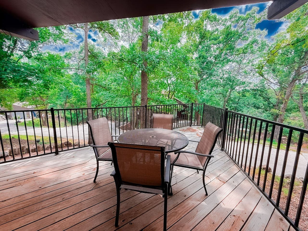 Savor your morning coffee or evening cocktails on this private deck offering stunning views of the surrounding nature.