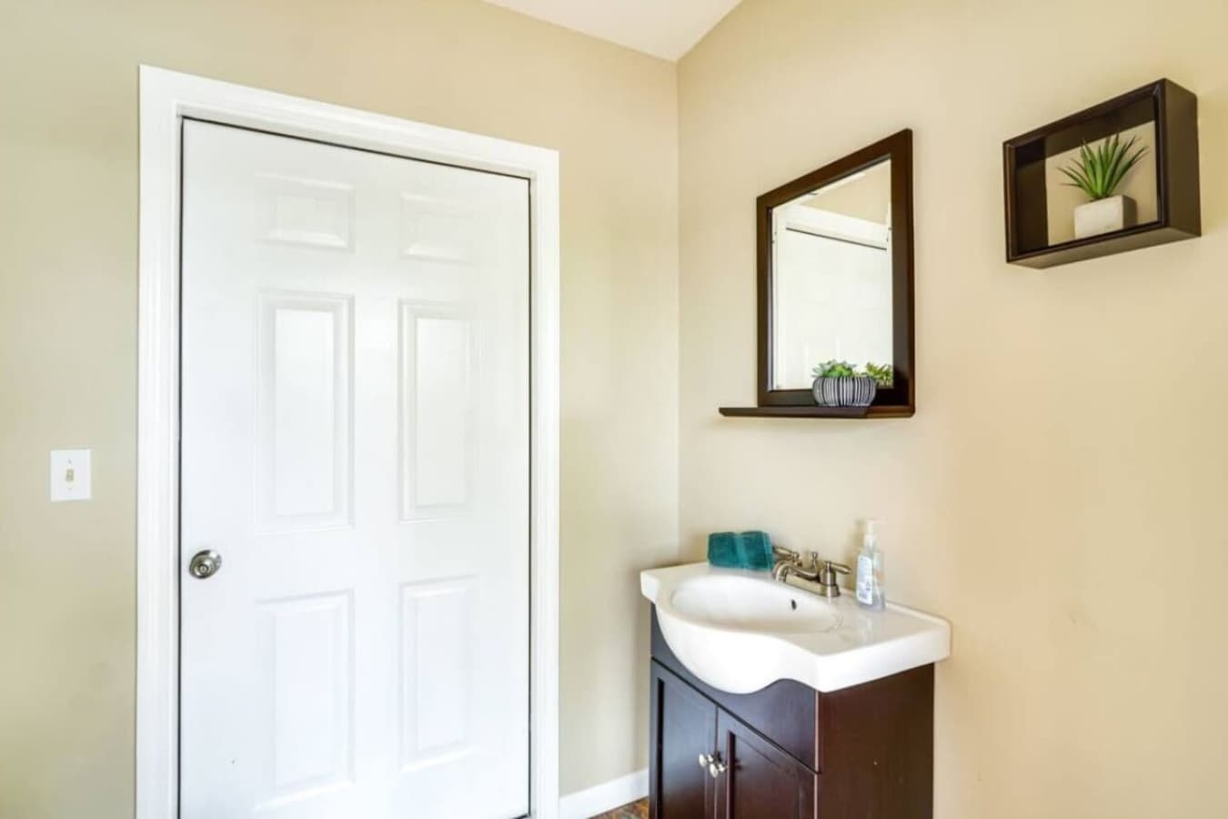 A sleek and simple bathroom for your convenience.